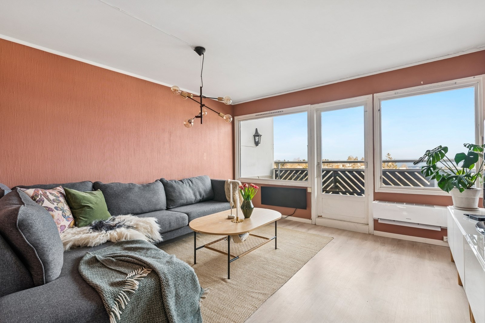 Stue med utgang terrasse Galleribilde