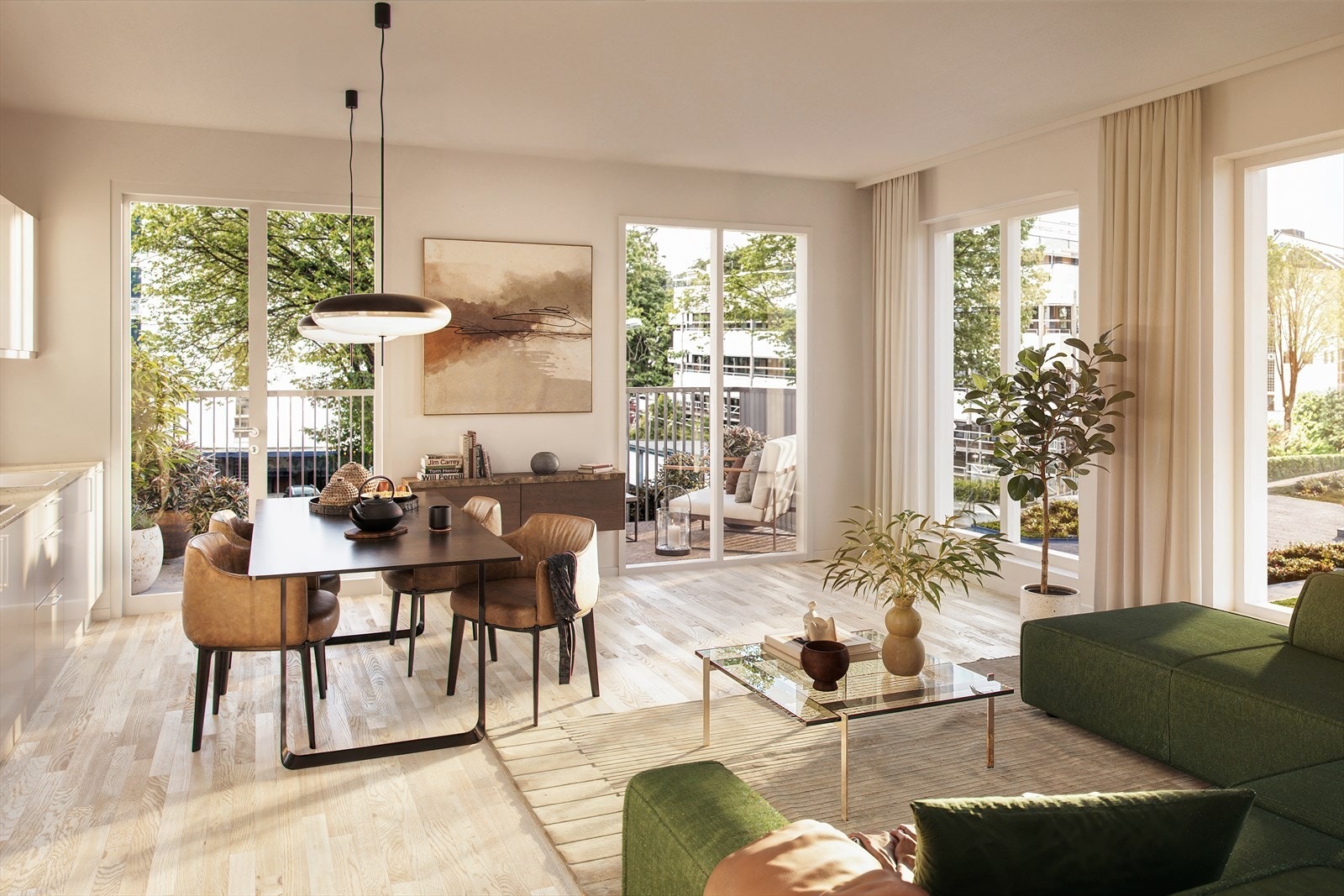 Stue med masse lys Galleribilde