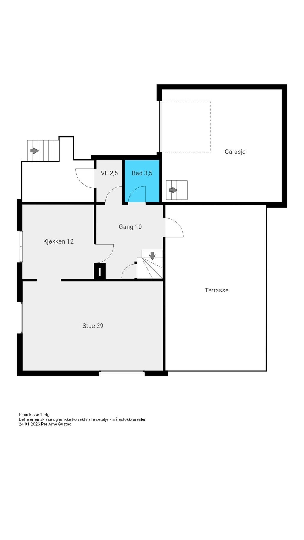 Planskisse 1. etasje Galleribilde