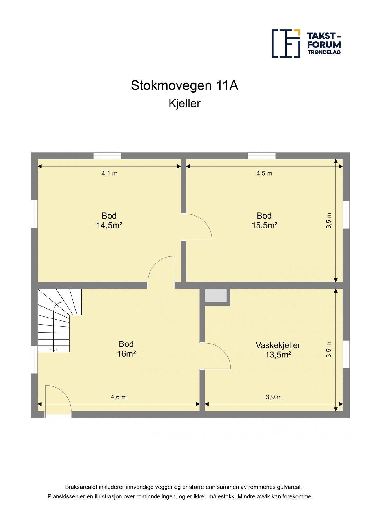 Plantegning kjeller. Galleribilde