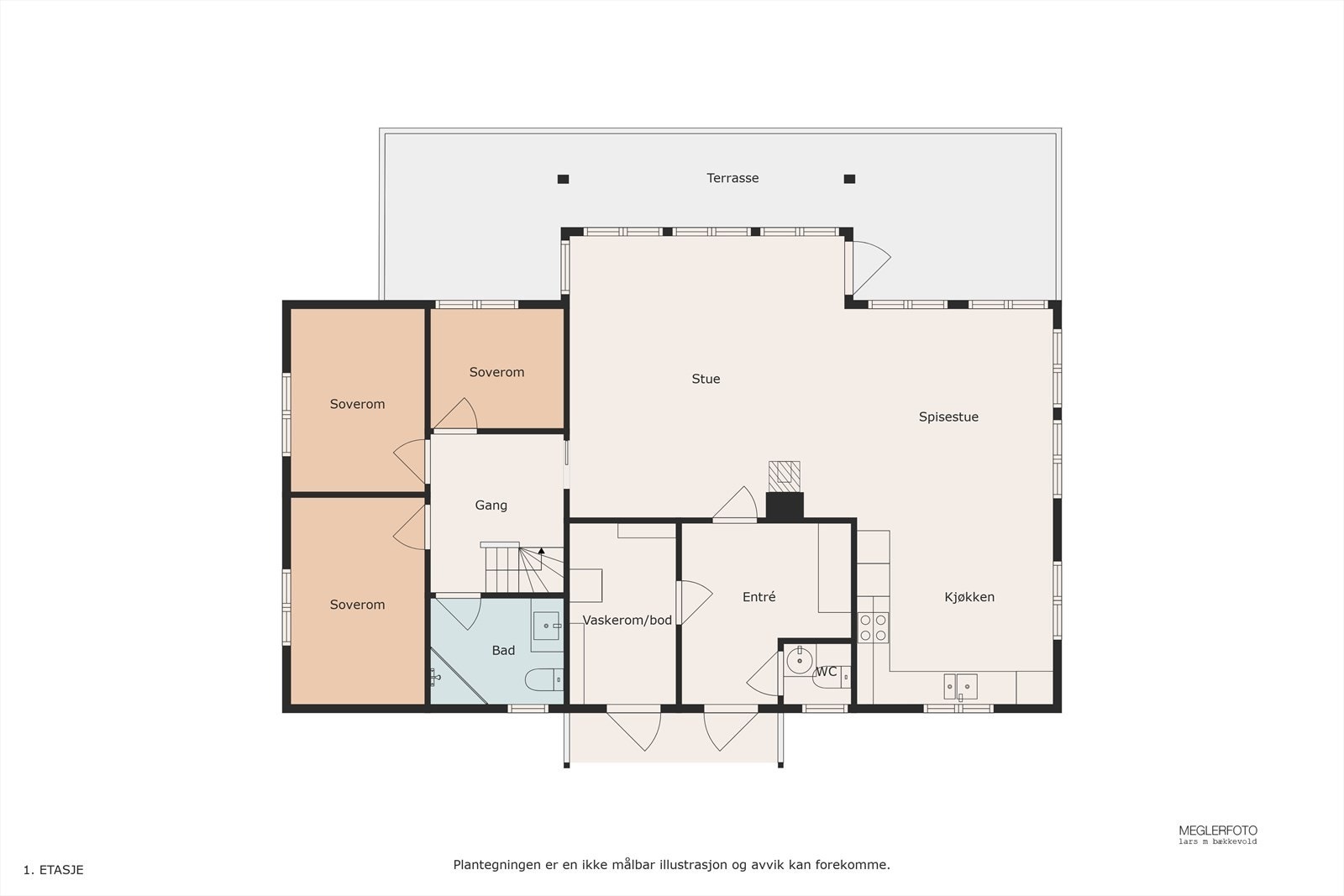 Planskisse over hovedetasjen. Galleribilde