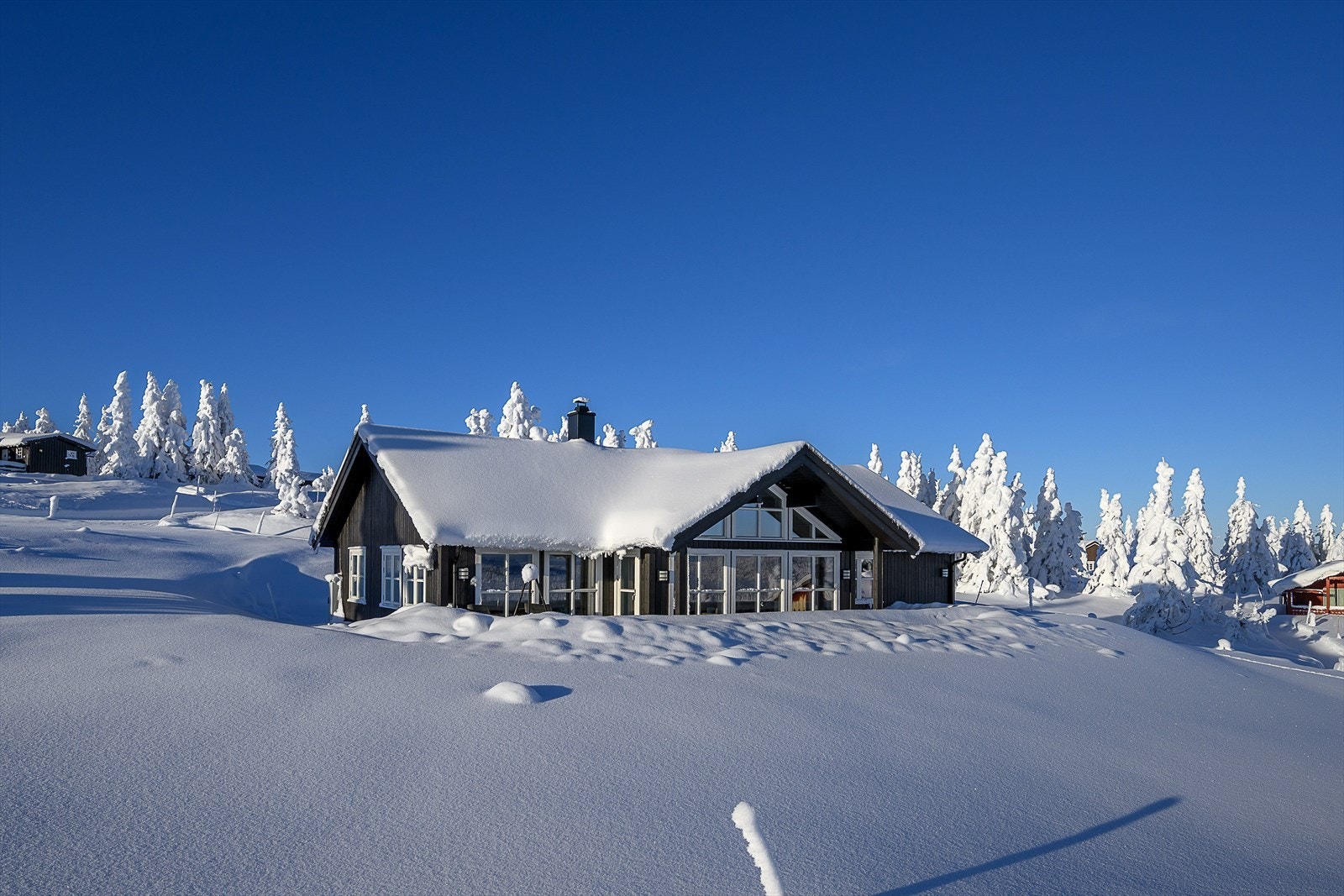 Hytta ligger i et meget attraktivt område på Storåsen v/Sjusjøen. Enkel adkomst og forholdsvis skjermet for direkte innsyn. Galleribilde