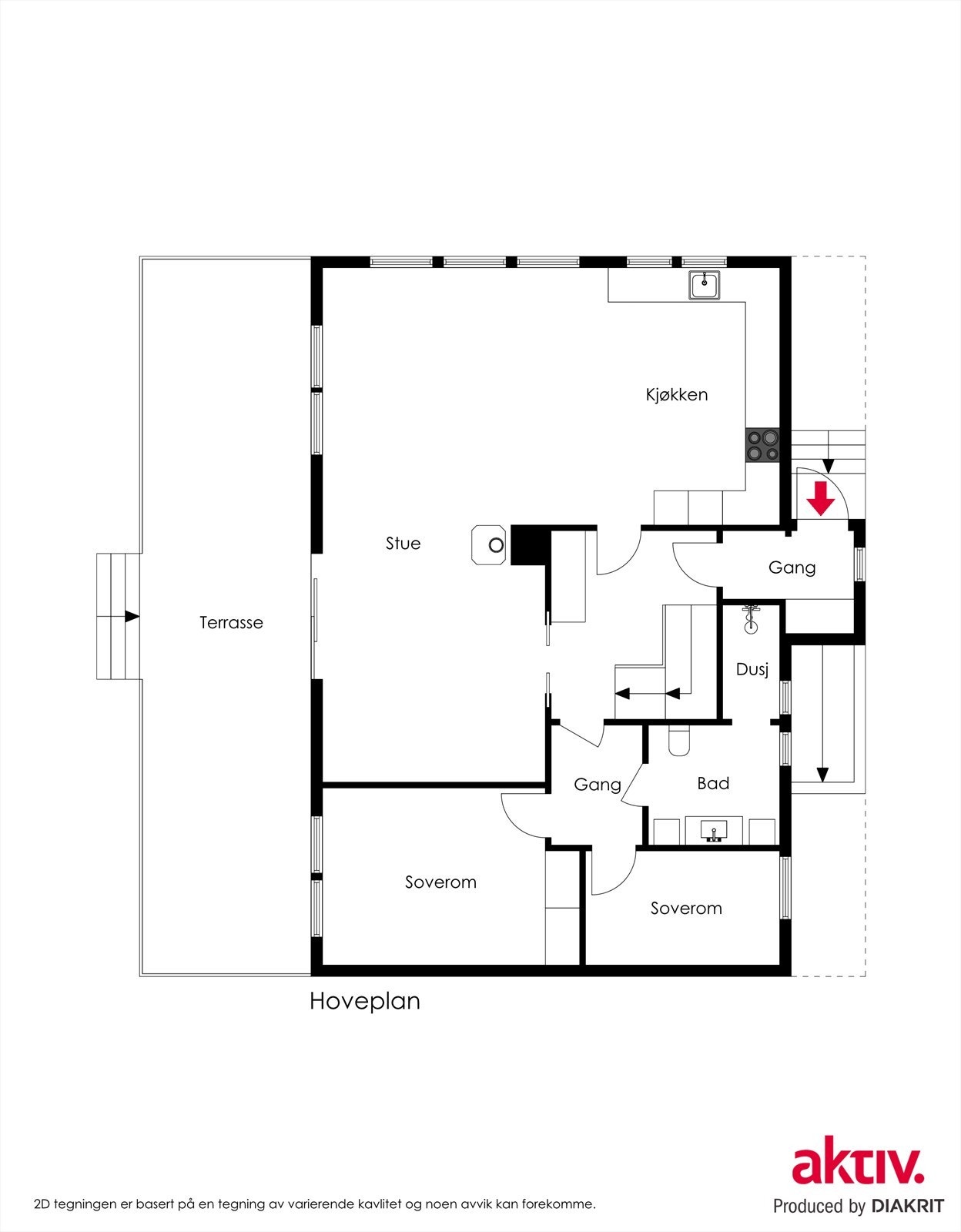 Plantegning 1. etg Galleribilde