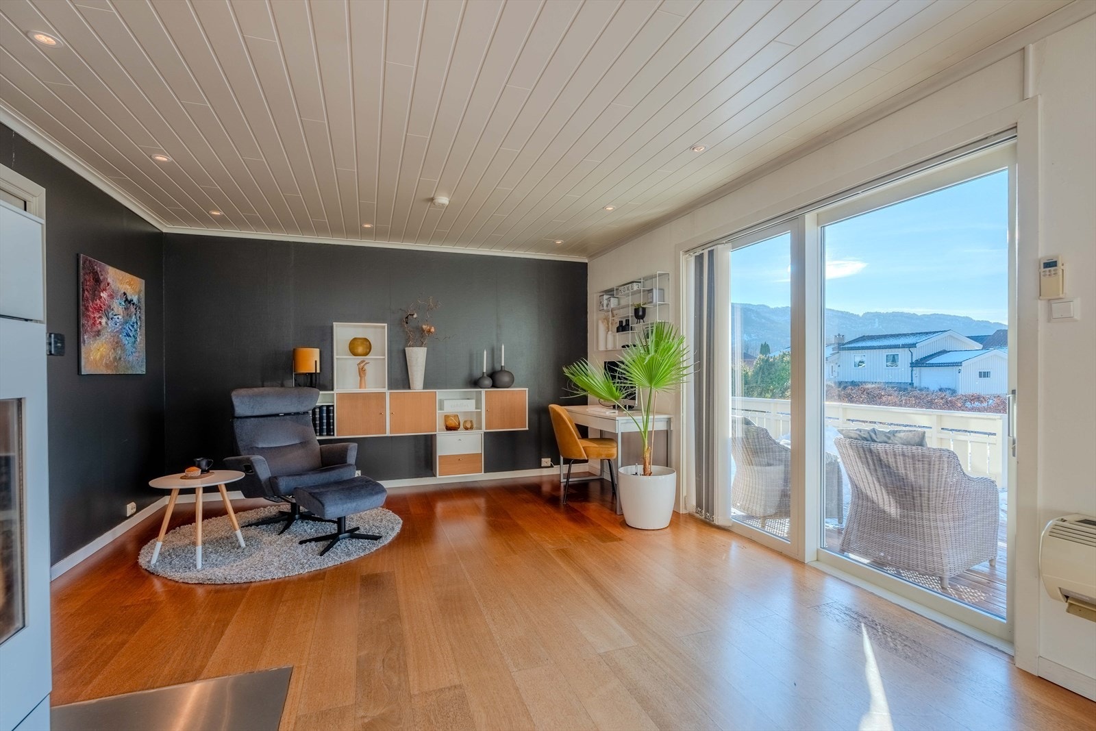 Stue. Utgang til solrik terrasse Galleribilde