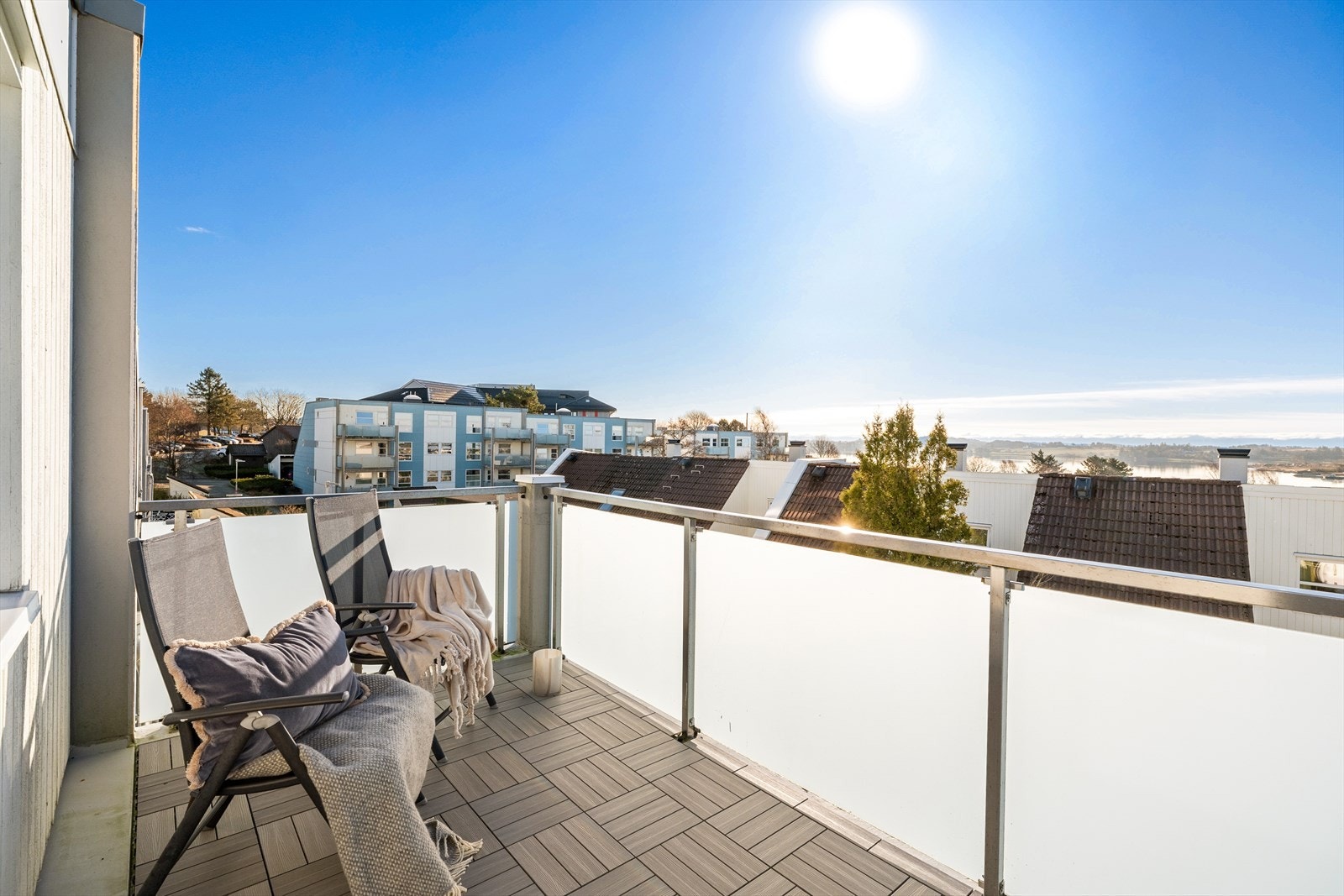 Flott utsikt fra balkong Galleribilde