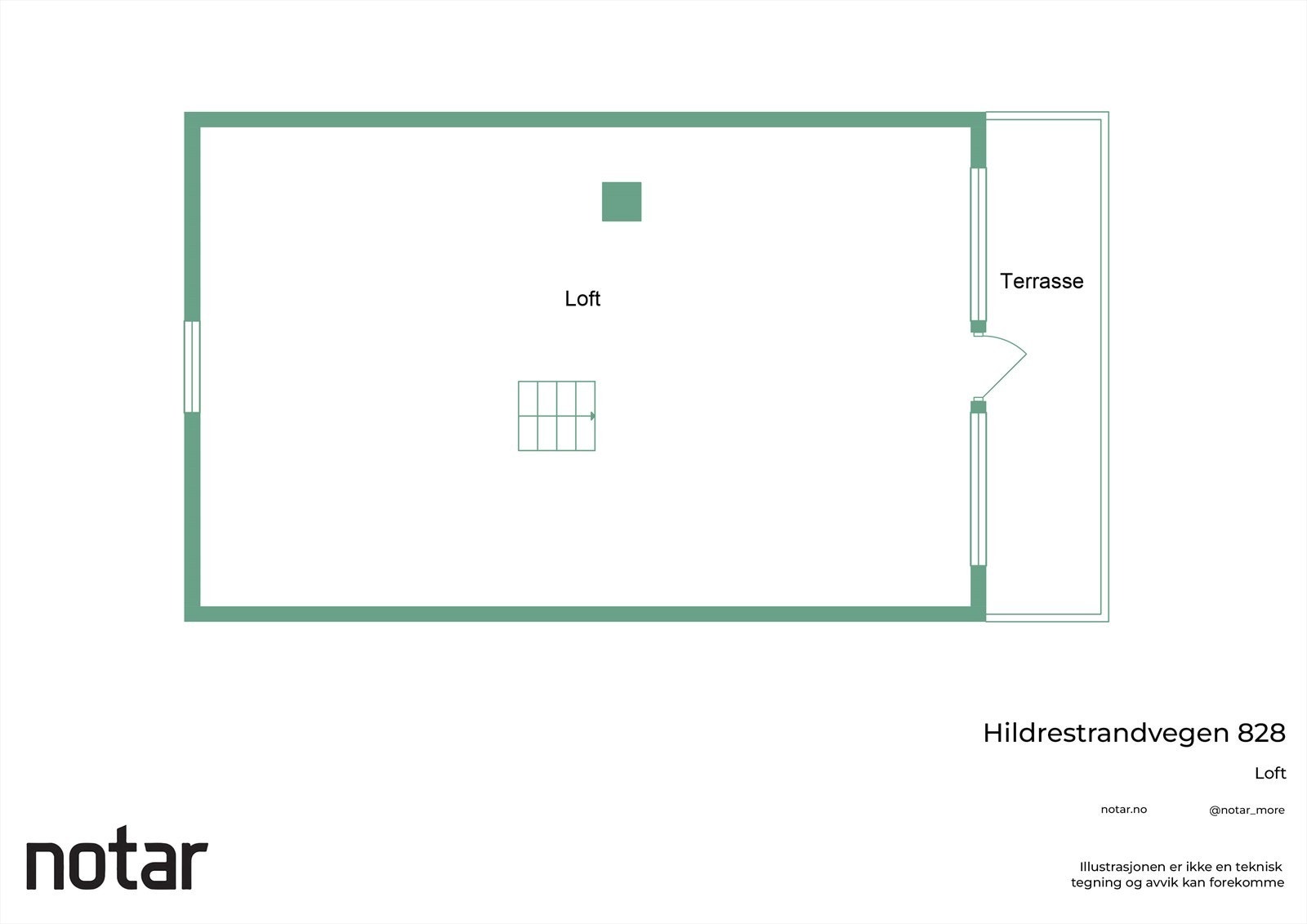 Loftet tilbyr muligheter for utvikling, men er foreløpig uten gulv og kun delvis tilgjengelig. Galleribilde