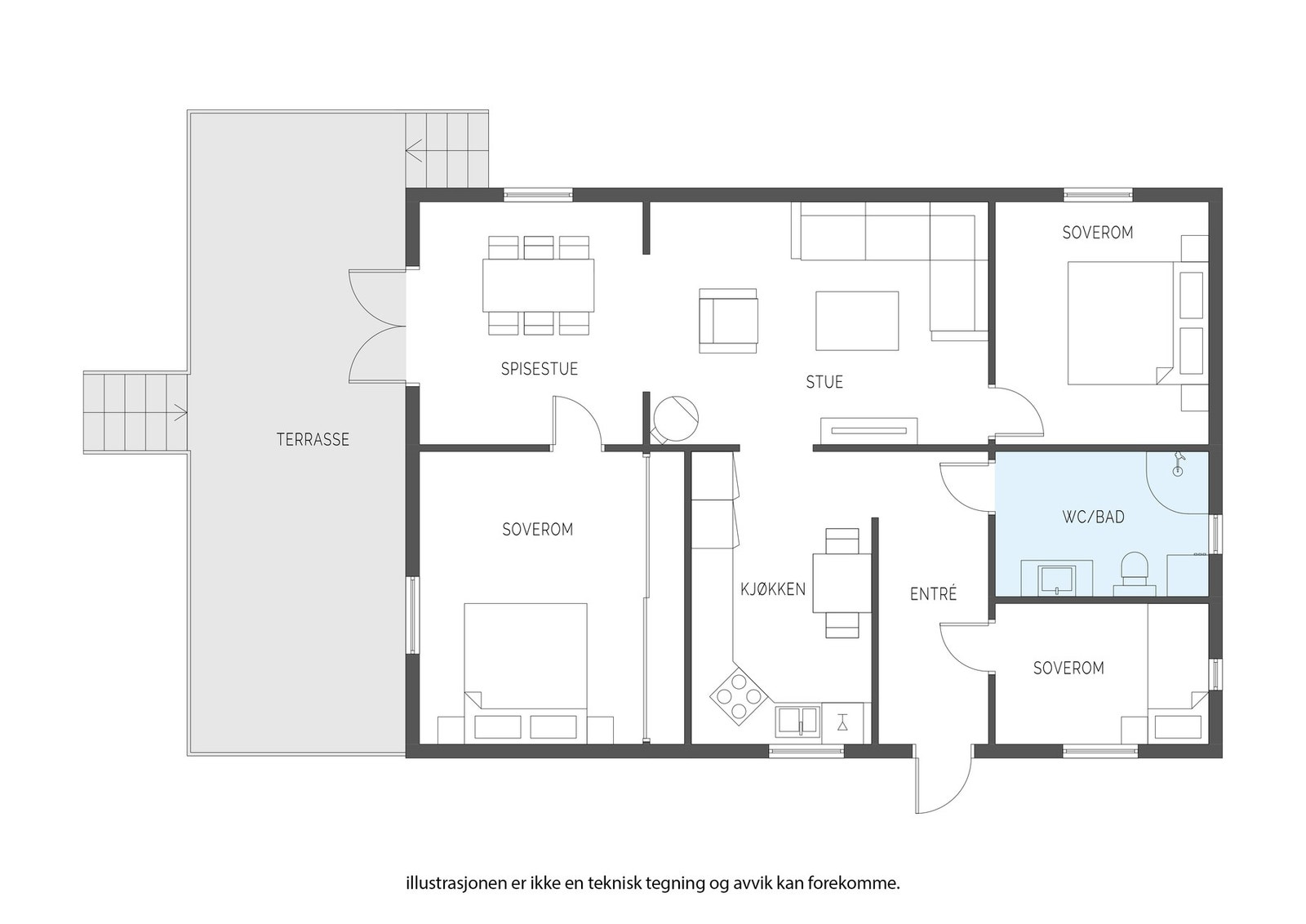 Plantegning over 1.etasje. Galleribilde