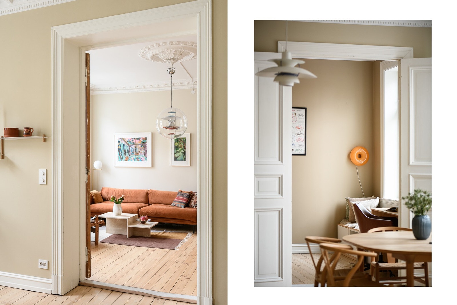 Leiligheten har en gjennomgående planløsning med to stuer adskilt av kjøkkenet. Galleribilde