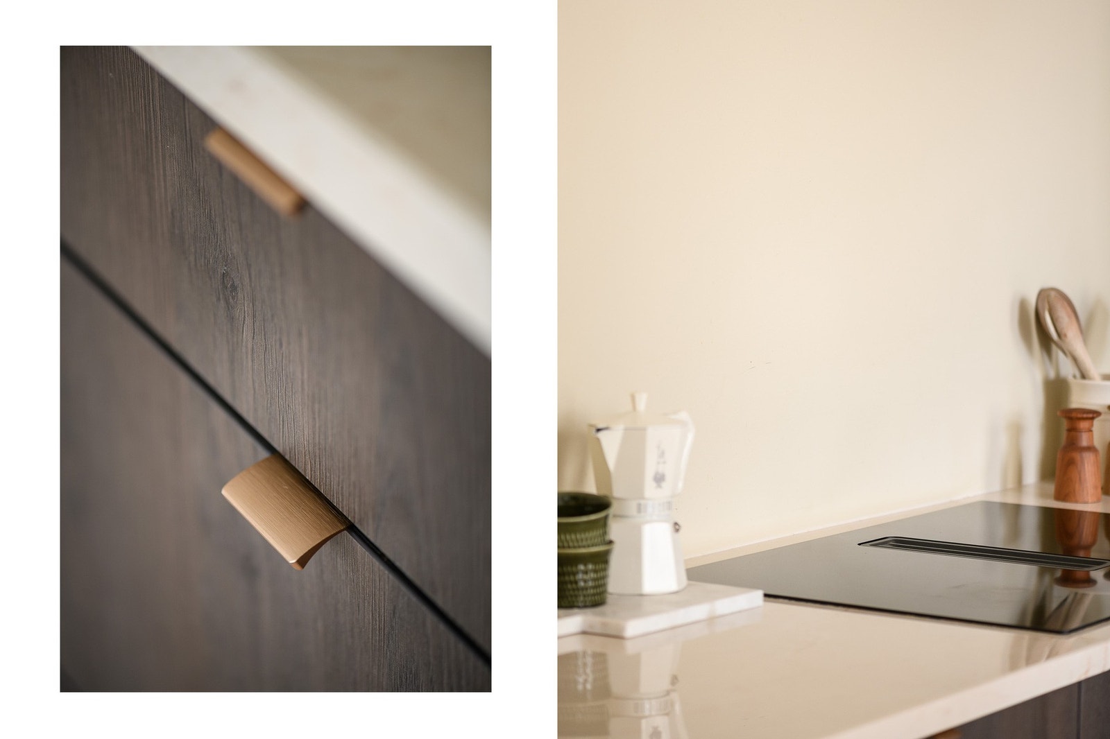 Innredningen er fra Norema og har glatte fronter med stålgrep og induksjonstopp med integrert avtrekksventilator. Galleribilde