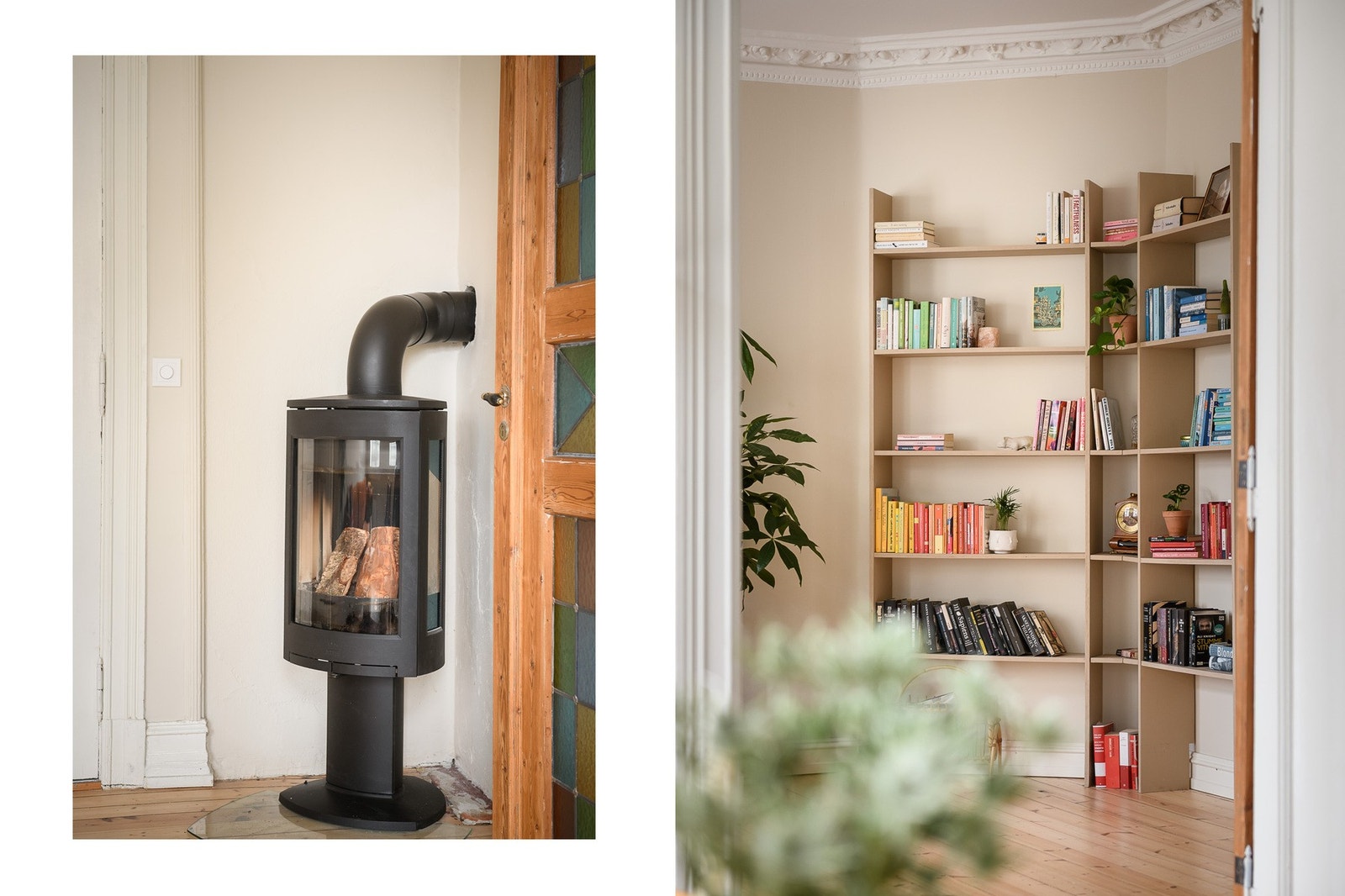 En av stuene er utstyrt med en peisovn som gir ekstra varme og en hyggelig atmosfære. Galleribilde