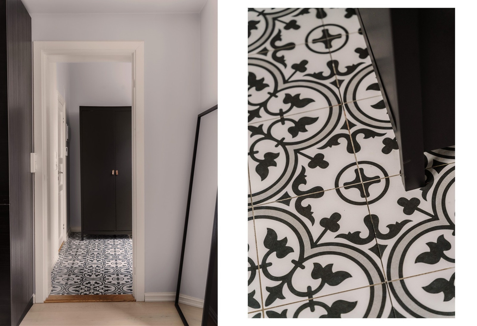 Rommet har dekorativ flis på gulv, malte veggflater og god takhøyde som gir en luftig og trivelig romfølelse. Galleribilde