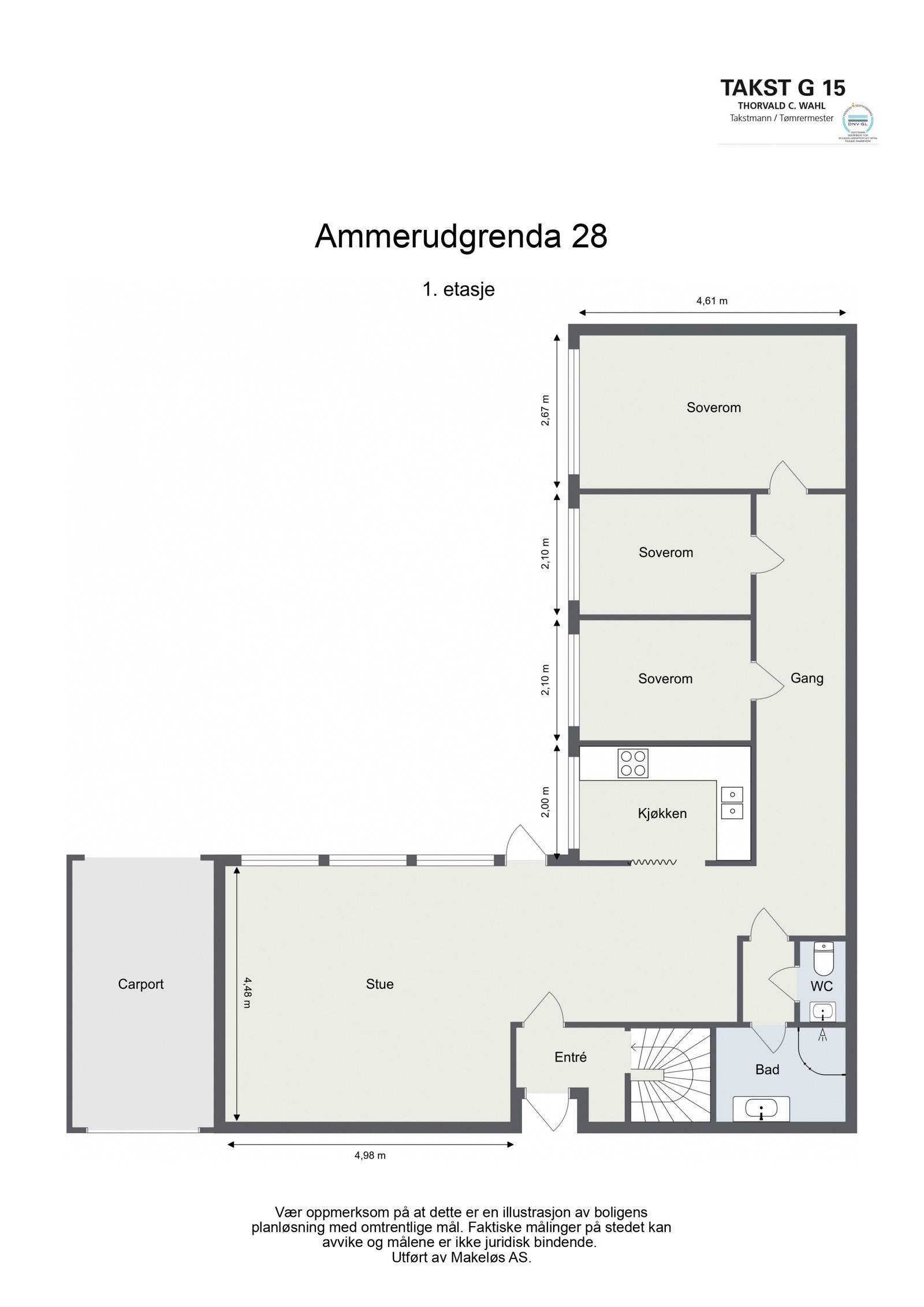 Hovedetasje, åpen og lys original planløsning. Garasje i tilknytning til huset. Galleribilde