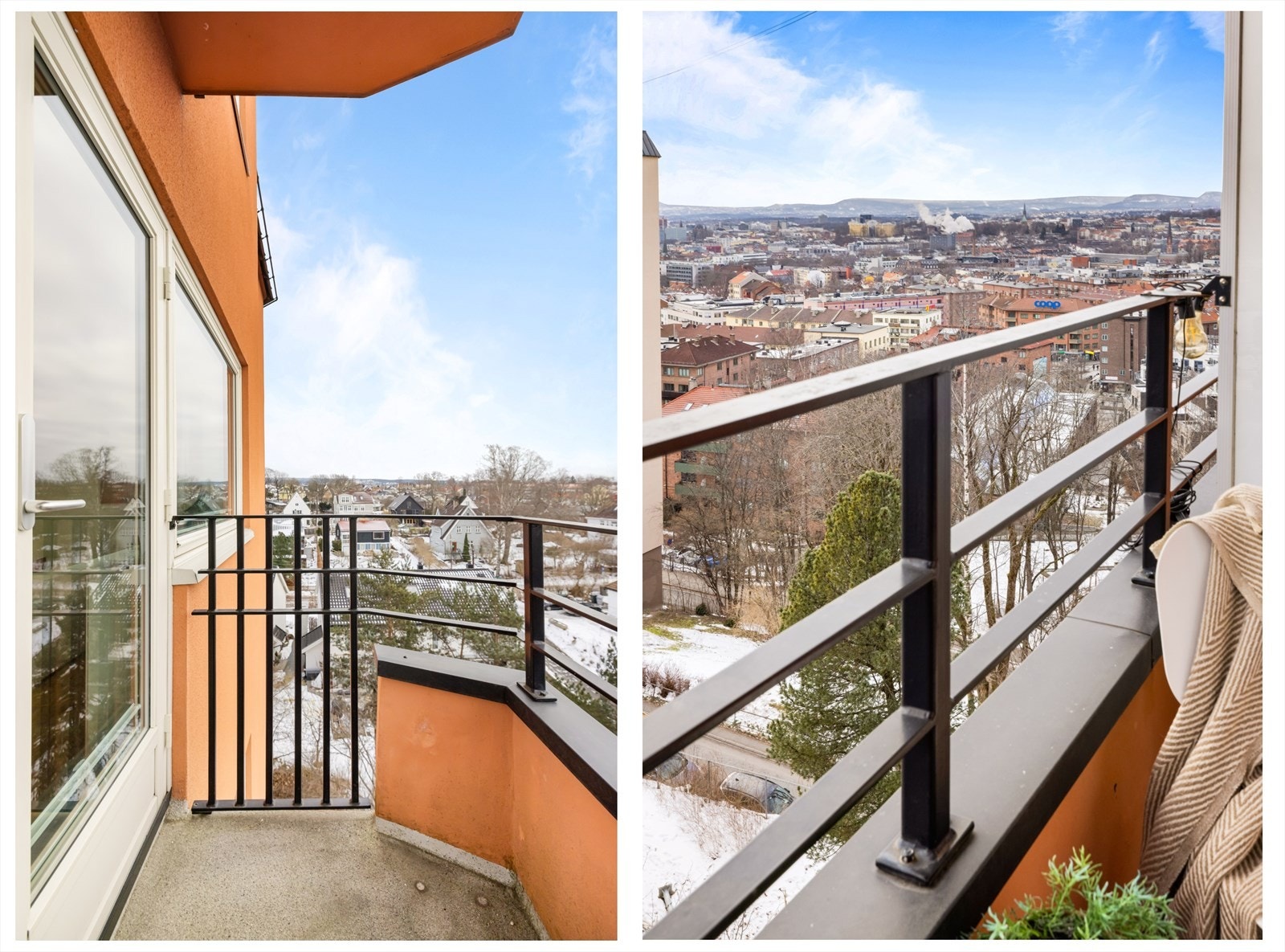 I vår- og sommerhalvåret fungerer balkongen som en naturlig forlengelse av stuen og egner seg utmerket for hyggelige stunder med familie og venner. Galleribilde