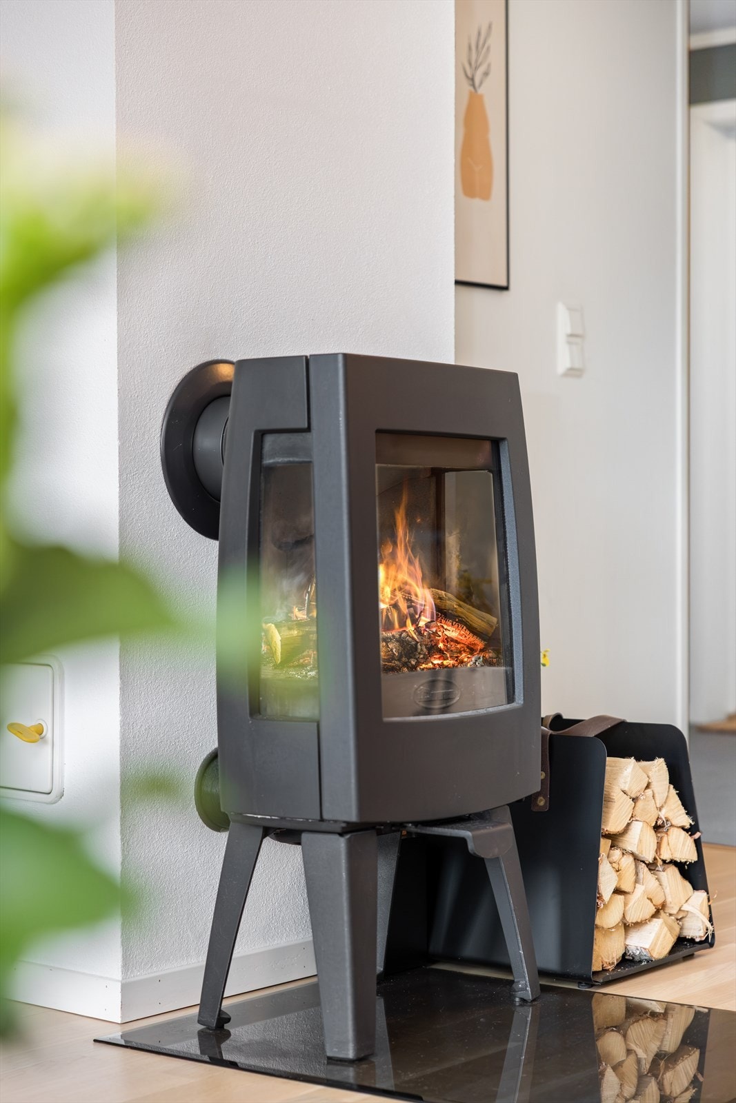Koselig vedovn i moderne design Galleribilde