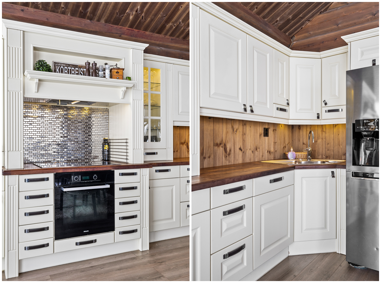 Det er godt med skap- og benkeplass for matlaging og oppbevaring. Galleribilde