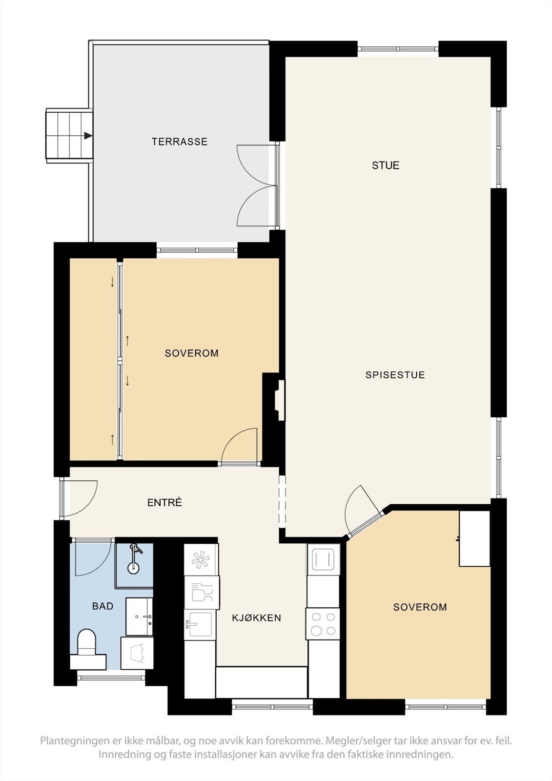 Plantegning. Det medfølger MASSE lagringsplass i boder. Galleribilde