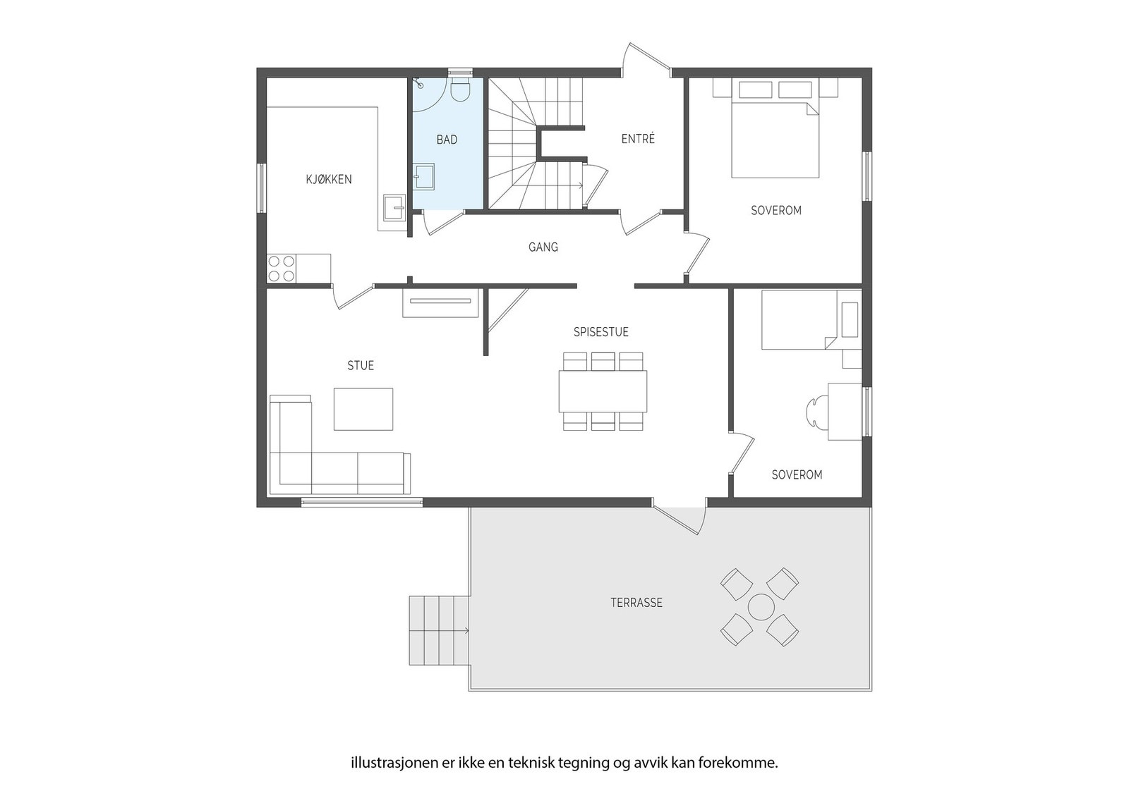 Plantegning 1. etasje Galleribilde