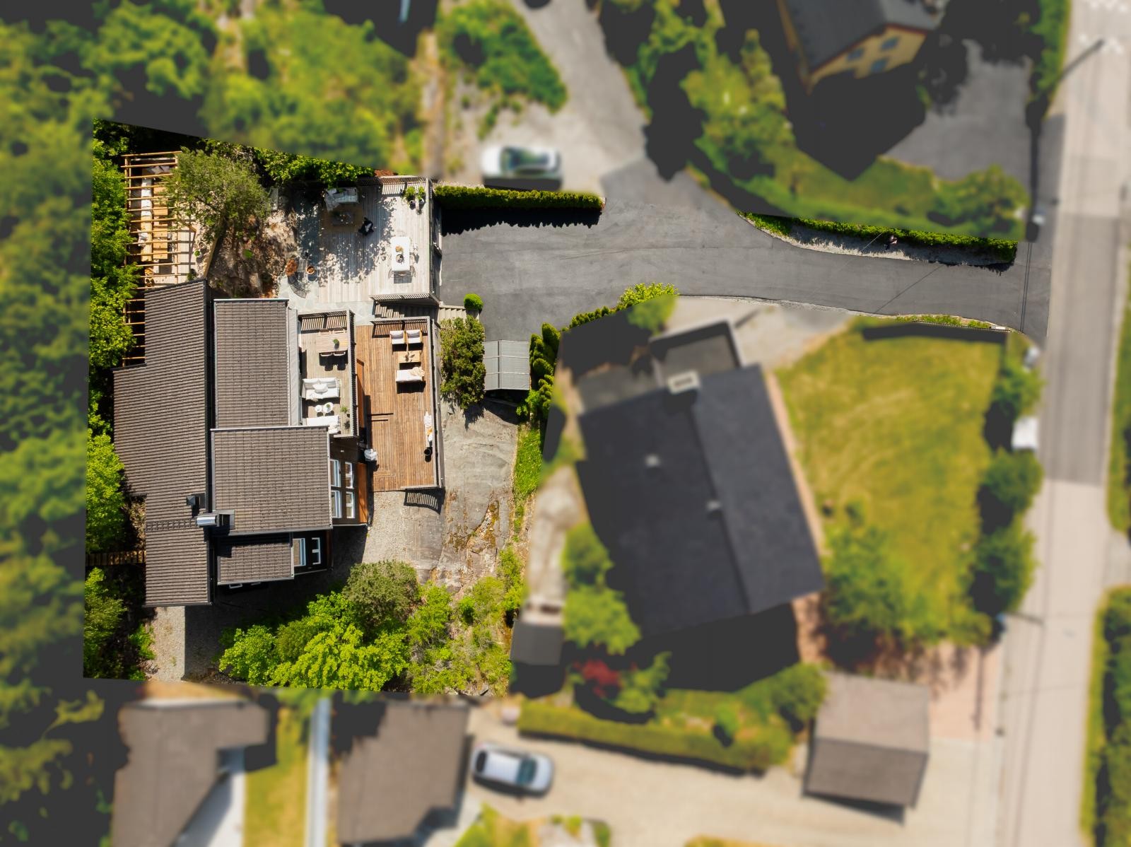 Dronebilde over eiendommen Galleribilde