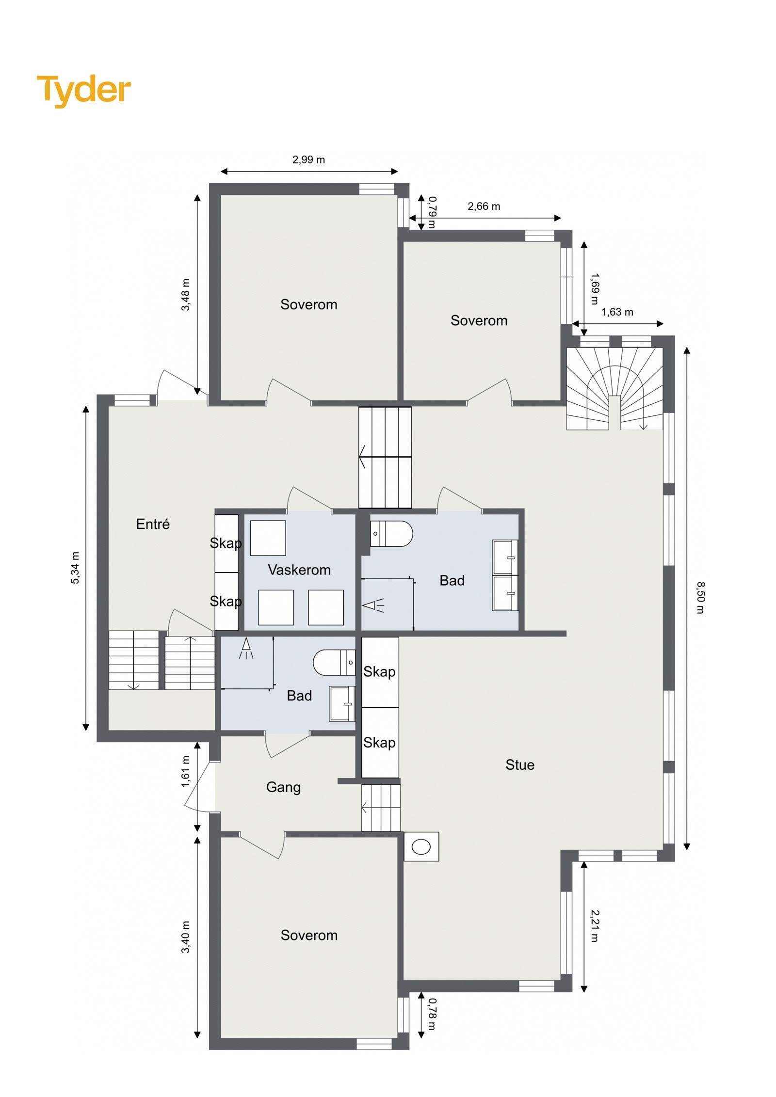 Plantegning 1. Etasje Galleribilde