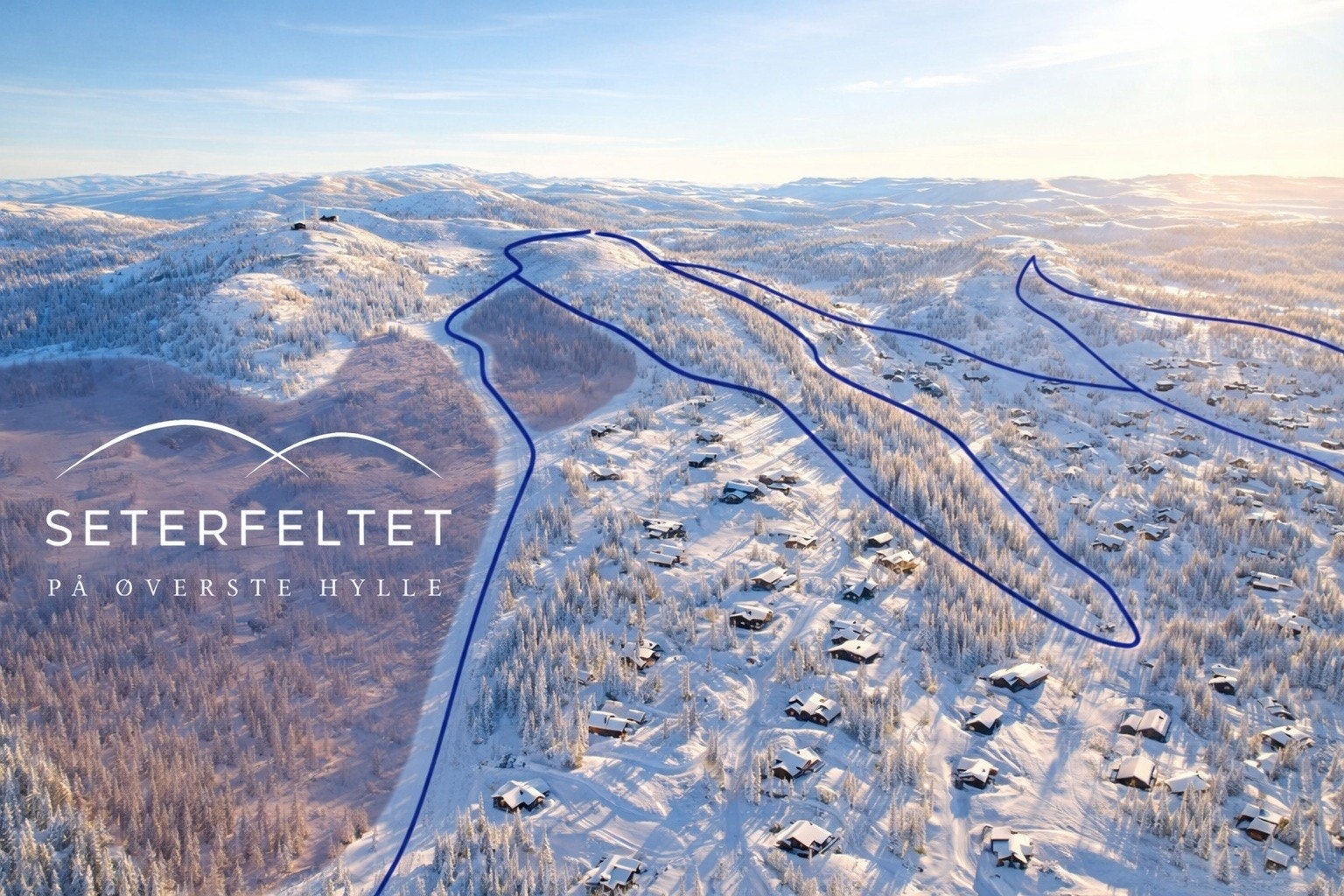 Seterfeltet ligger ovenfor den øverste nedfarten Galleribilde