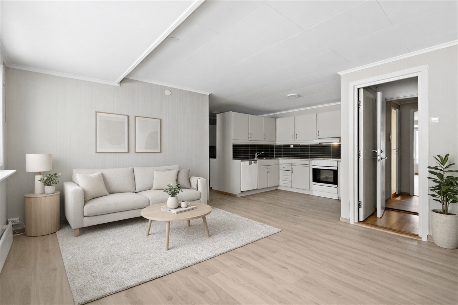 En unik og romslig 5-roms selveierleilighet med god planløsning og store rom, samt mulighet for skattefri utleieinntekt! Foto: Pål Aanerud. (Stylet med AI) Galleribilde