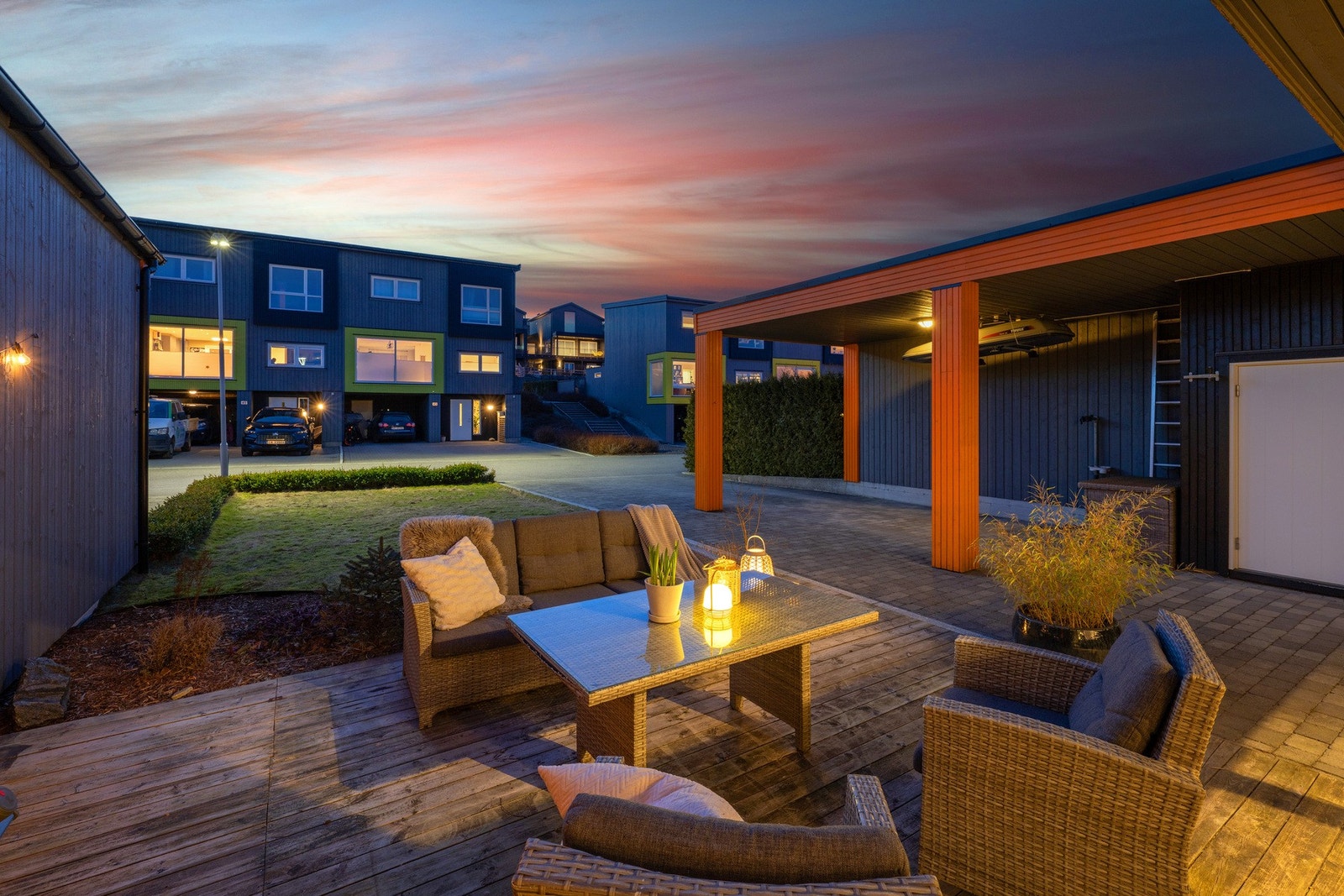 Fra uteområdet her er det bare 30 meter til nærmeste tursti. Galleribilde