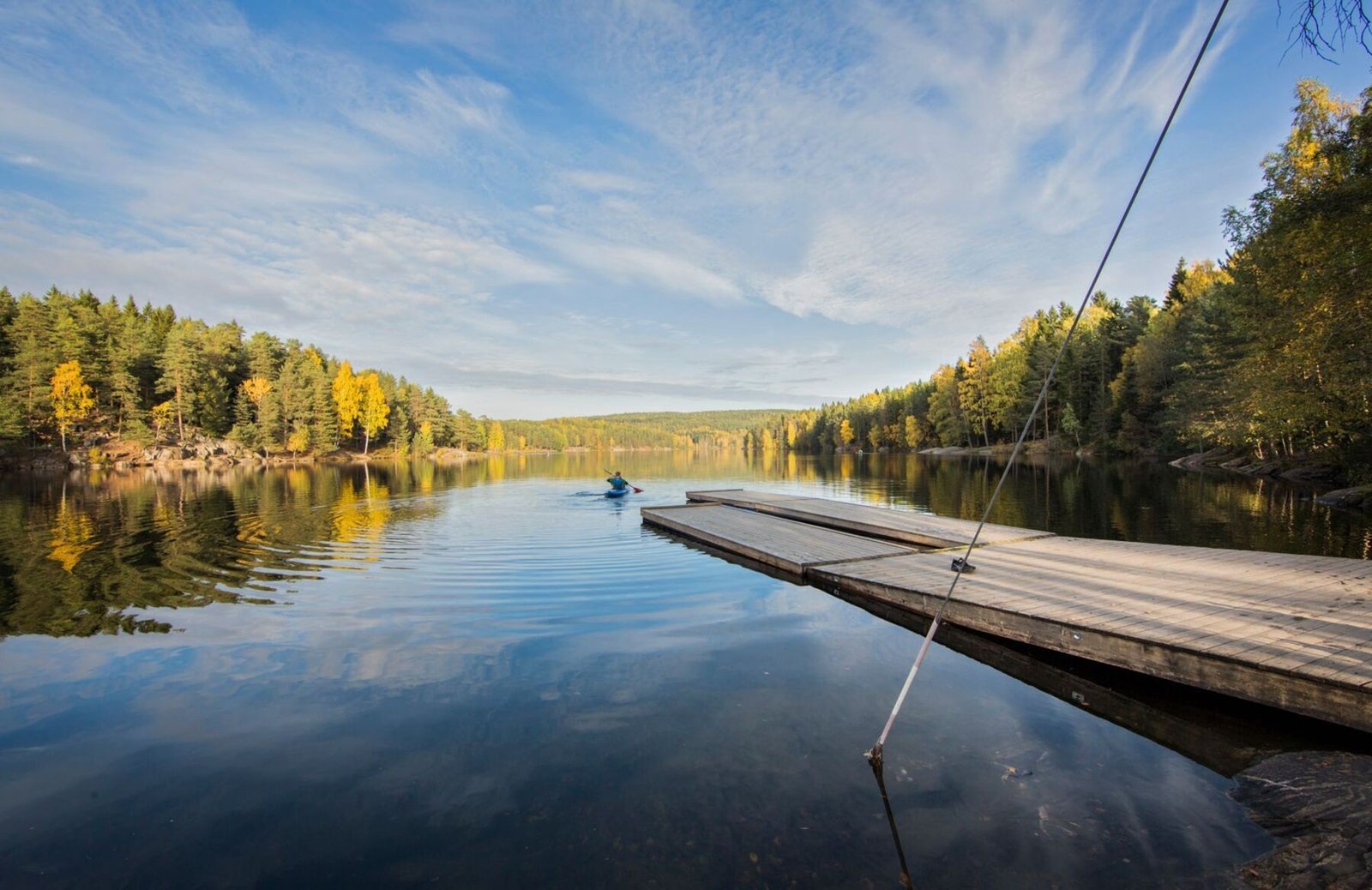 Det er gode bademuligheter i Nøkkelvann som ligger i Østmarka Galleribilde