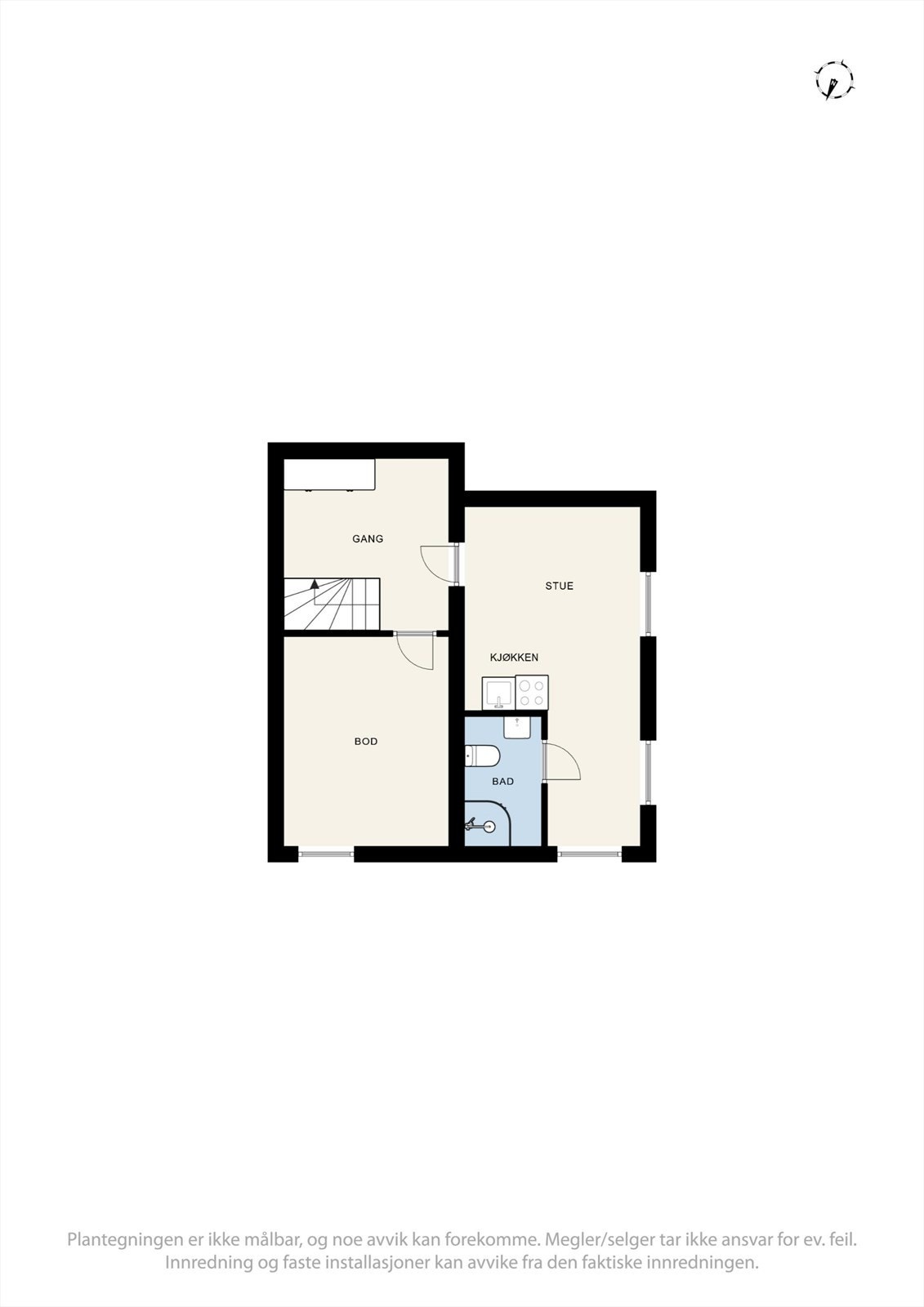 Plantegning kjeller (Rommene er ikke godkjent til varig opphold) Galleribilde