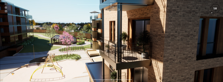 Flotte utsiktsforhold utover det hyggelige torget. Illustrasjon - avvik vil forekomme. Galleribilde