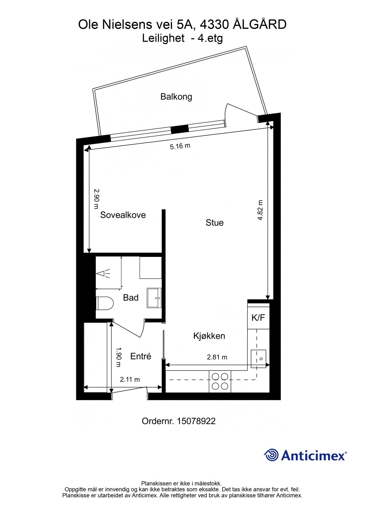 Plantegning - Kan avvike fra de faktiske forhold Galleribilde