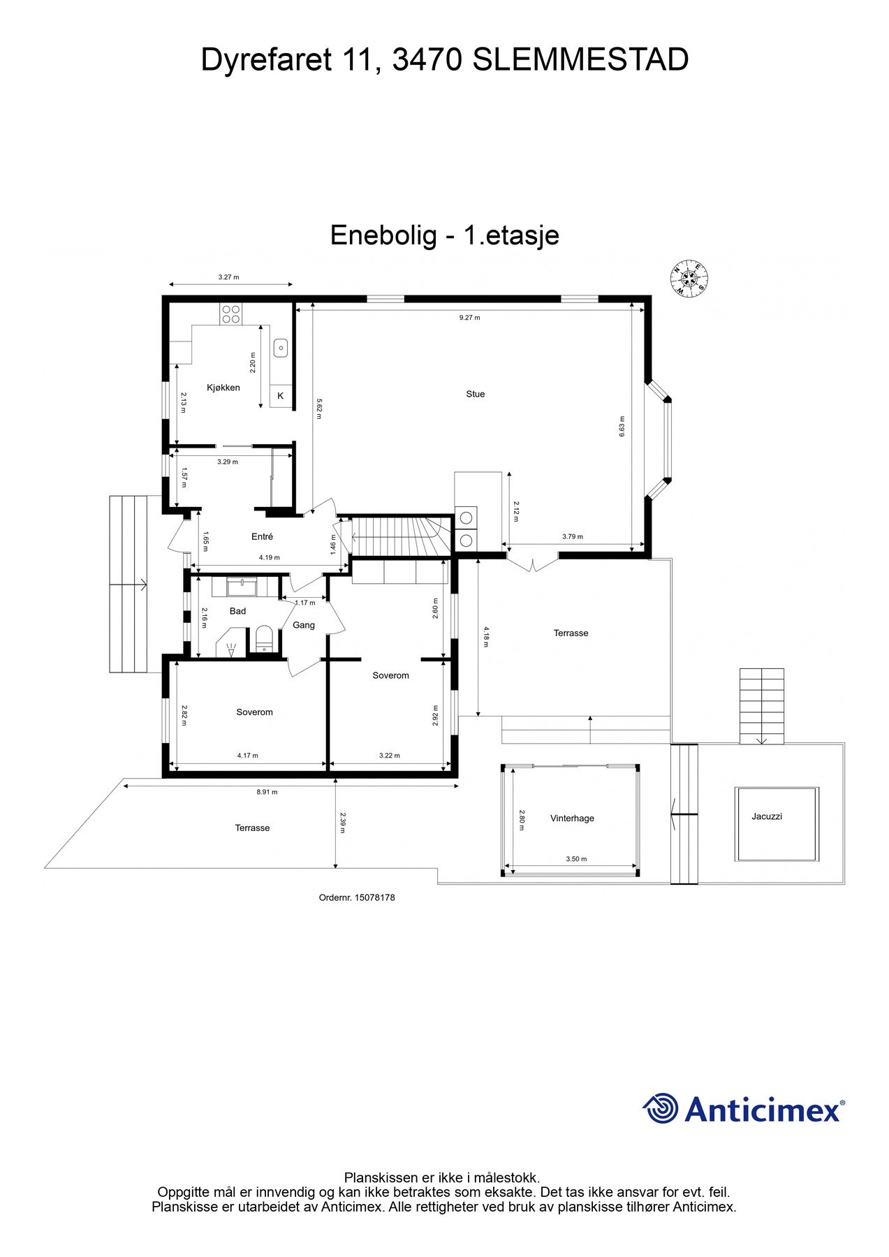 Plantegning Hovedetasje. Galleribilde