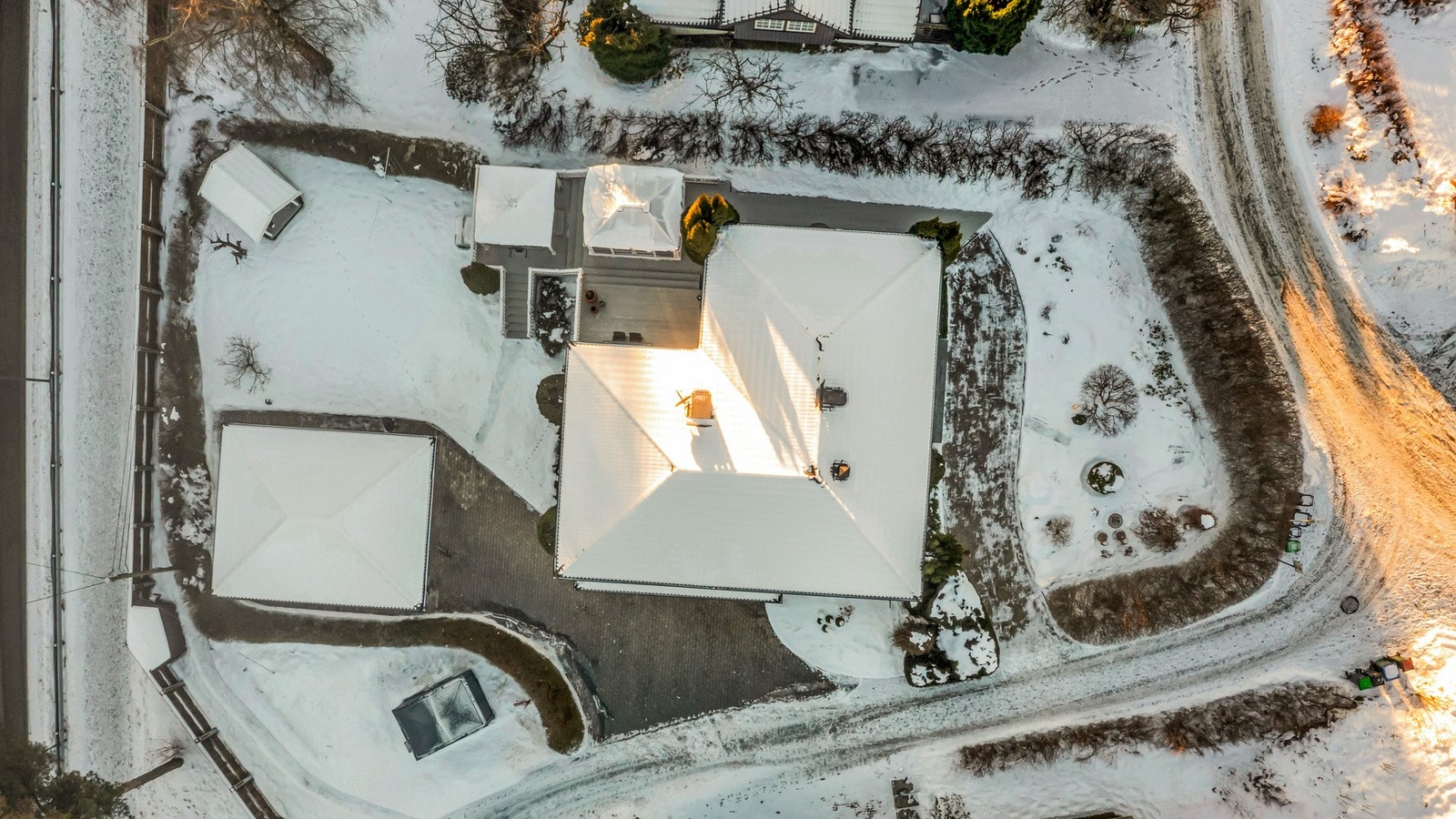 Oversiktsbilde som viser omrisset av tomtegrensene Galleribilde