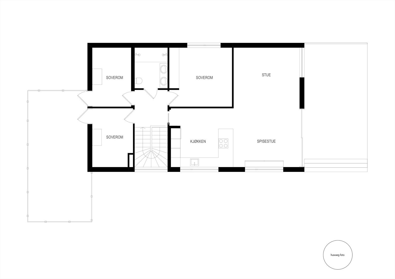 Planskisse andre etasje - slik boligen fremstår i dag Galleribilde