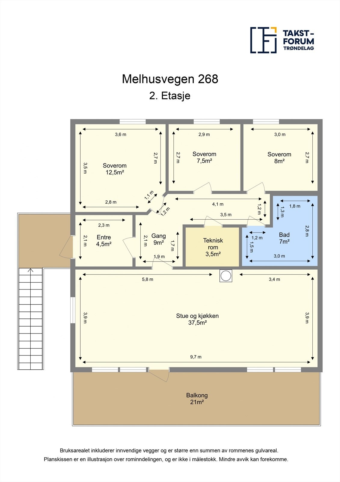 Planskisse 3. etasje Galleribilde