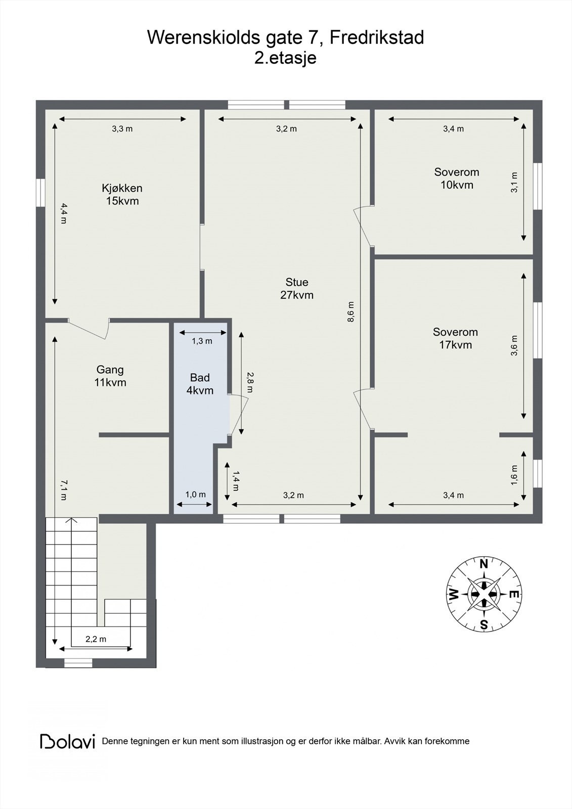 Tomannsboligen har en 3-roms leilighet i hver etasje. Leiligheten i andre etasje er trivelig og har egen entré med trappeoppgang - perfekt til utleie. Galleribilde