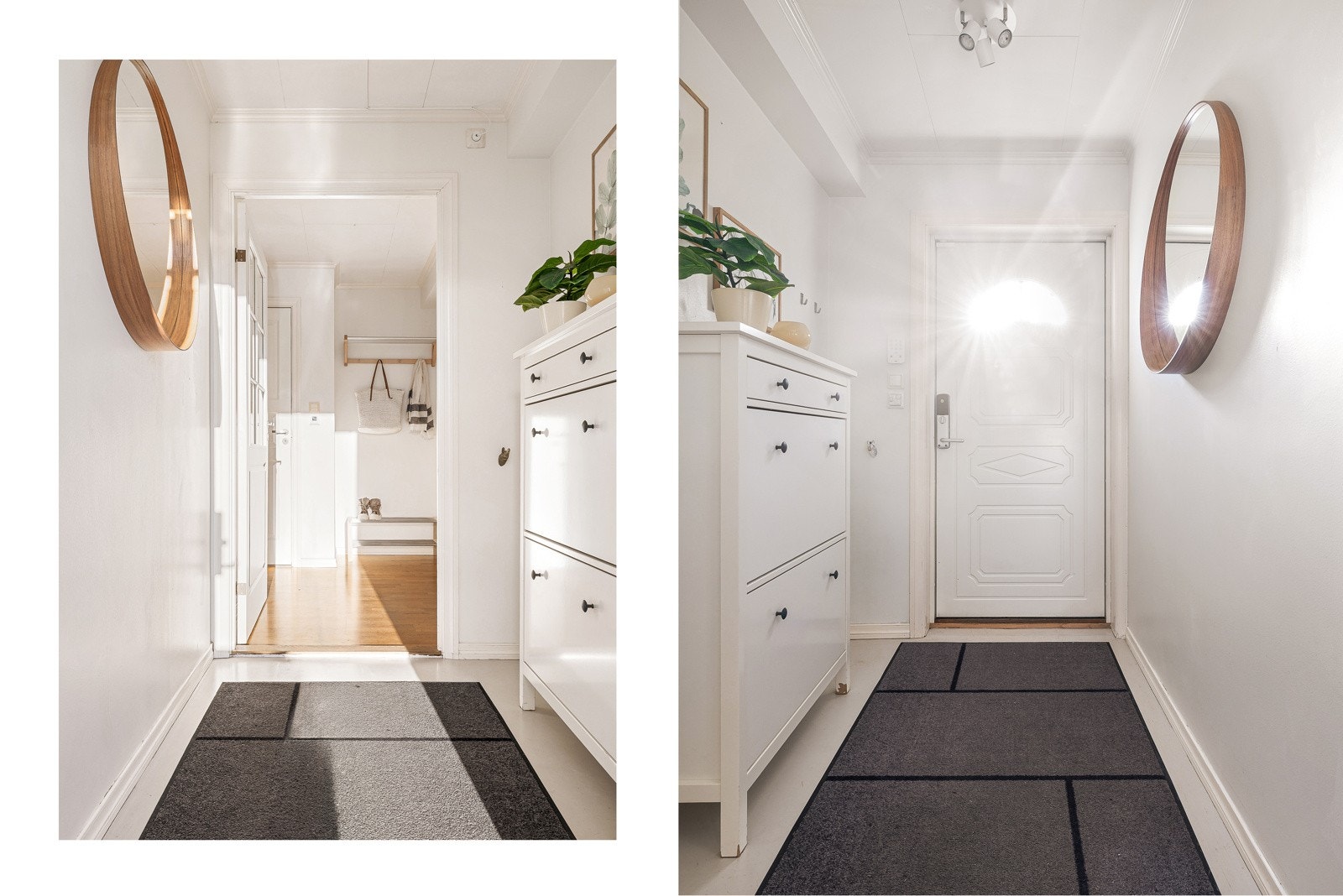 I yttergangen er det varmekabler i gulv og plass til skoskap og noe oppheng av yttertøy. Galleribilde