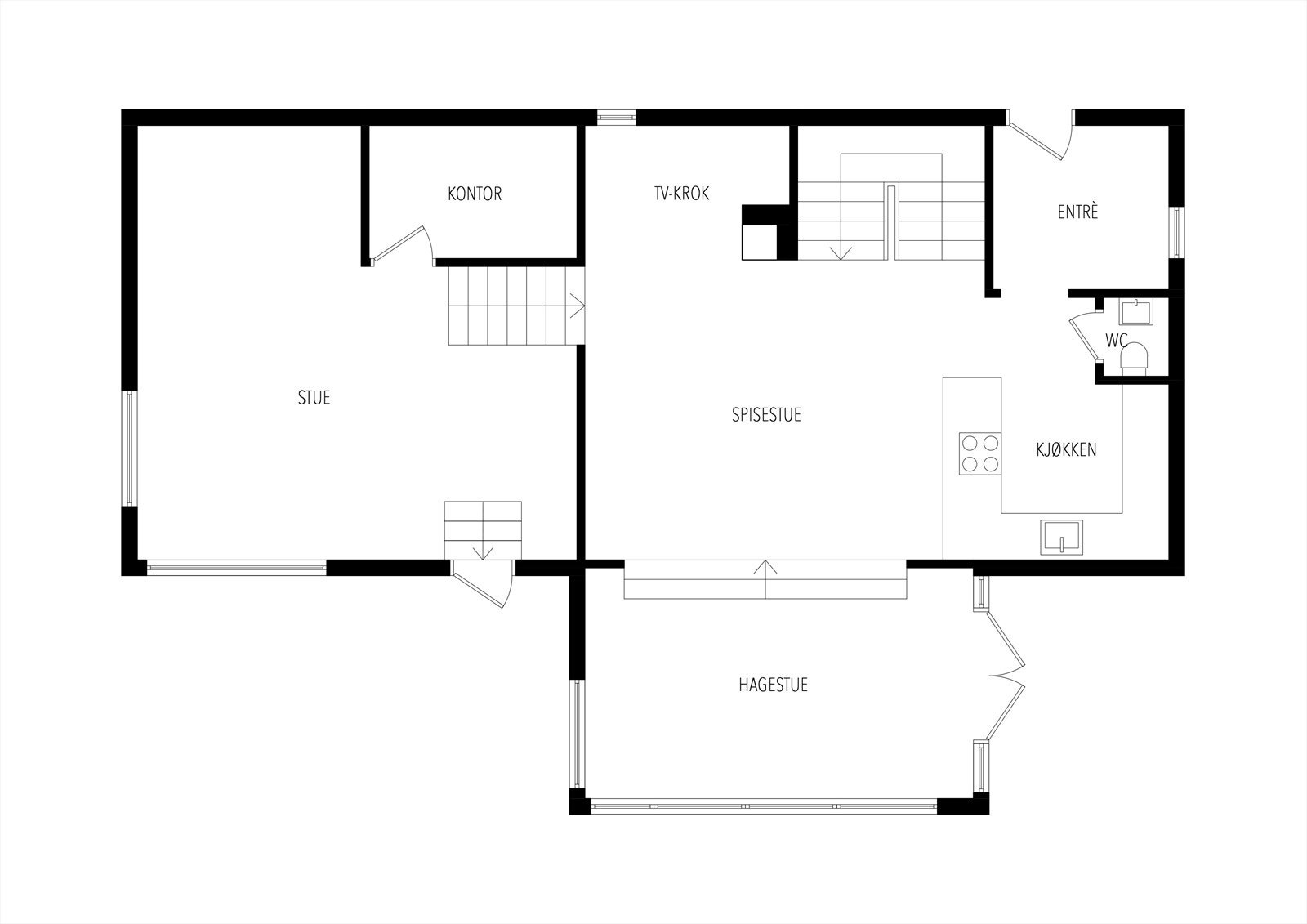 Plantegning 1.etg. Galleribilde
