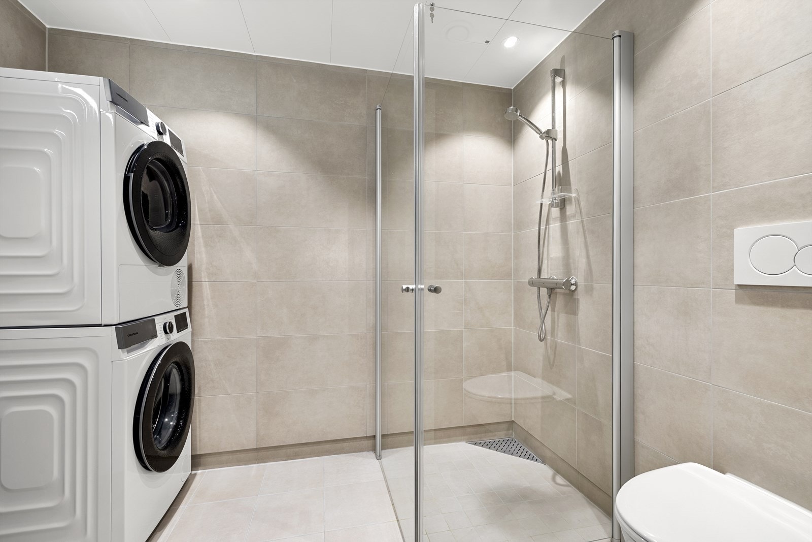 Her er det også opplegg for vaskemaskin og tørketrommel. Galleribilde