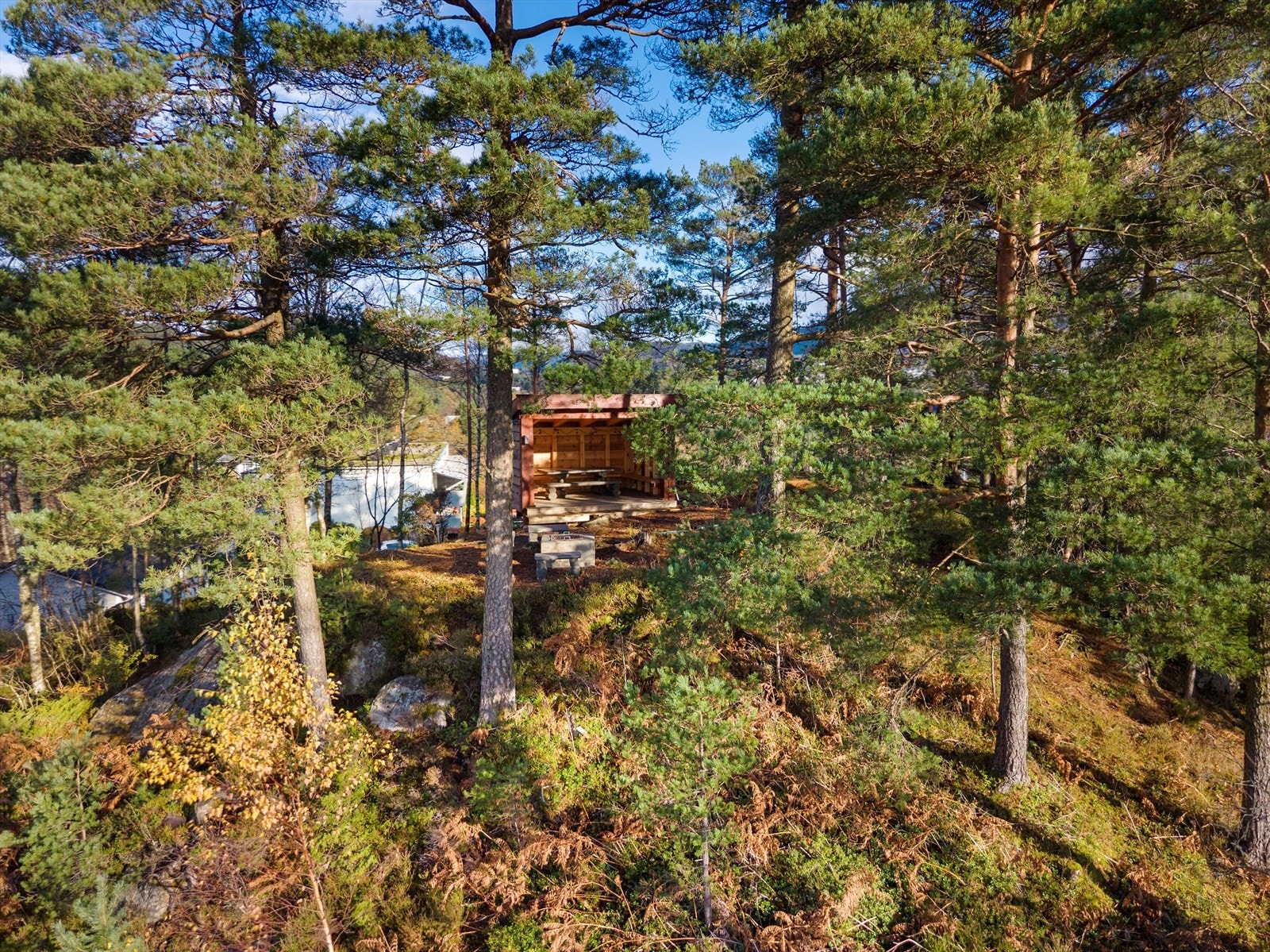 Fellesområdene byr på en gapahuk med bålplass i enden av Jutulfaret, samt lekeplass og områder som kan brukes til bursdager eller små samlinger. Galleribilde