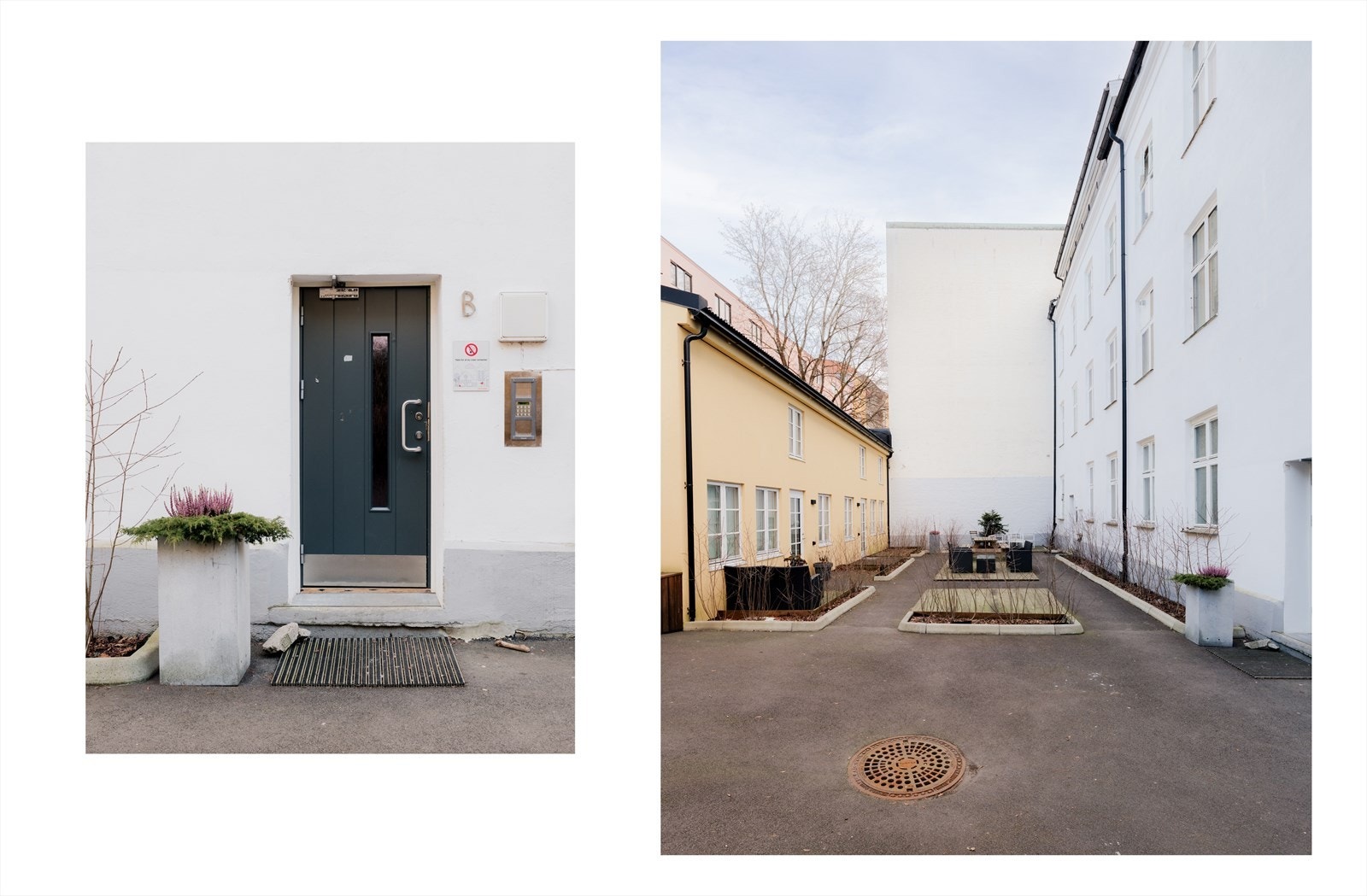 Hyggelig inngangsparti og bakgård. Galleribilde