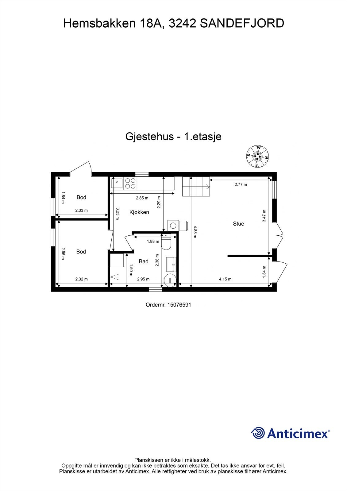 Plantegning - gjestehus/anneks Galleribilde