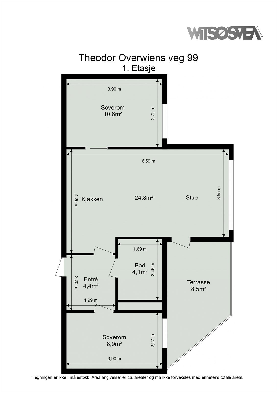 Ta en titt på planskissen og gjør deg kjent med romfordelingen! Galleribilde