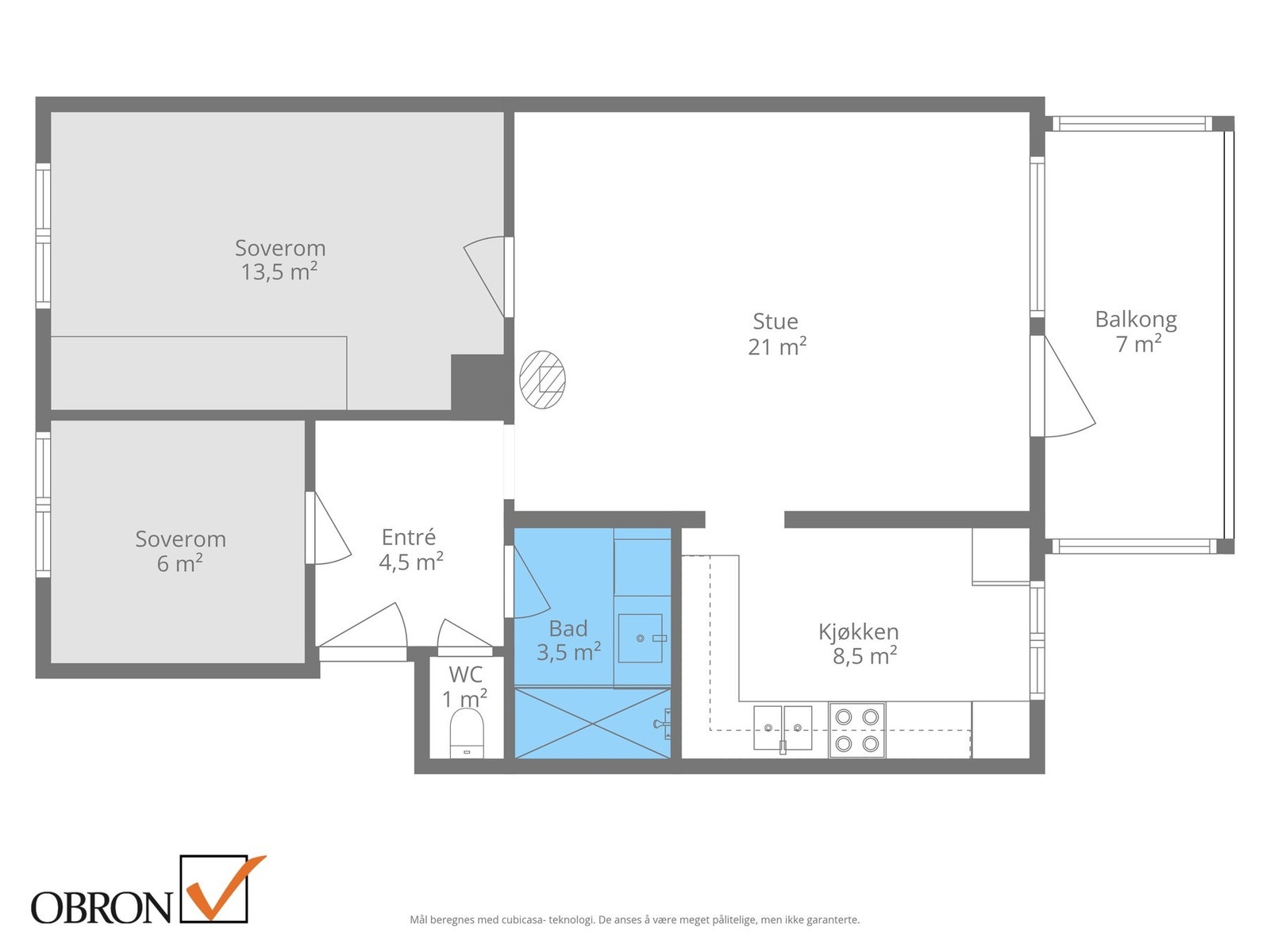 Ta en titt på planskissen og gjør deg kjent med romfordelingen! Skulle ikke oppsatt visningstidspunkt passe? Ta kontakt på 902 82 766, så finner vi en løsning. Galleribilde