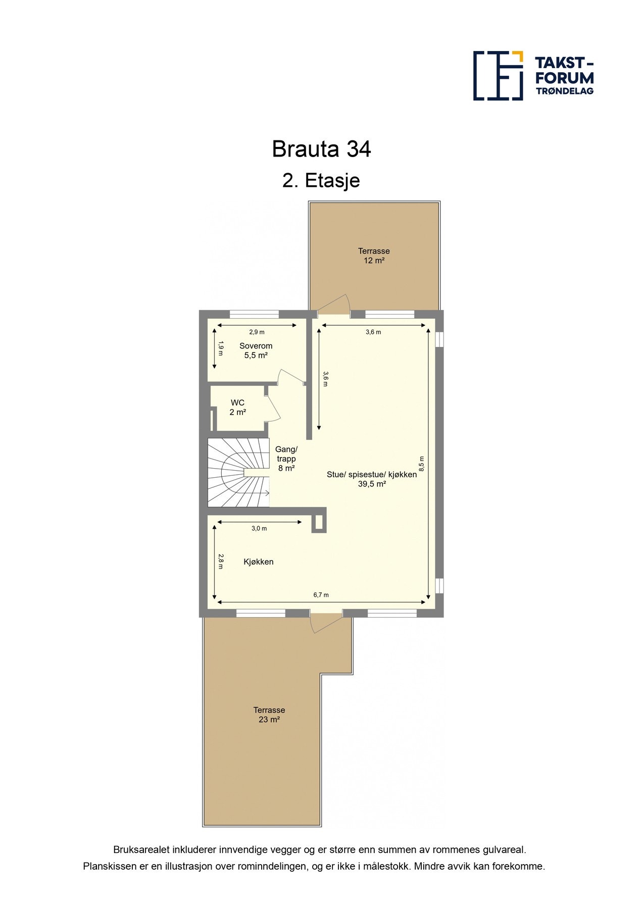 Planløsning 2. etasje Galleribilde