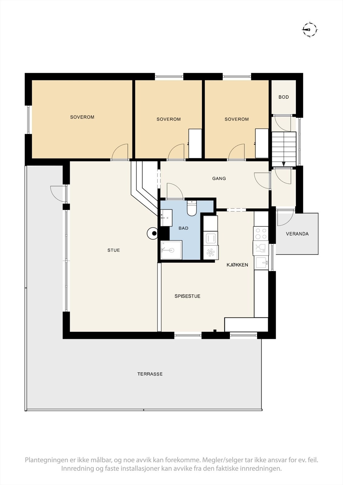 Plantegning 1. Etg - Søndre Vestsidaveg 379. Galleribilde
