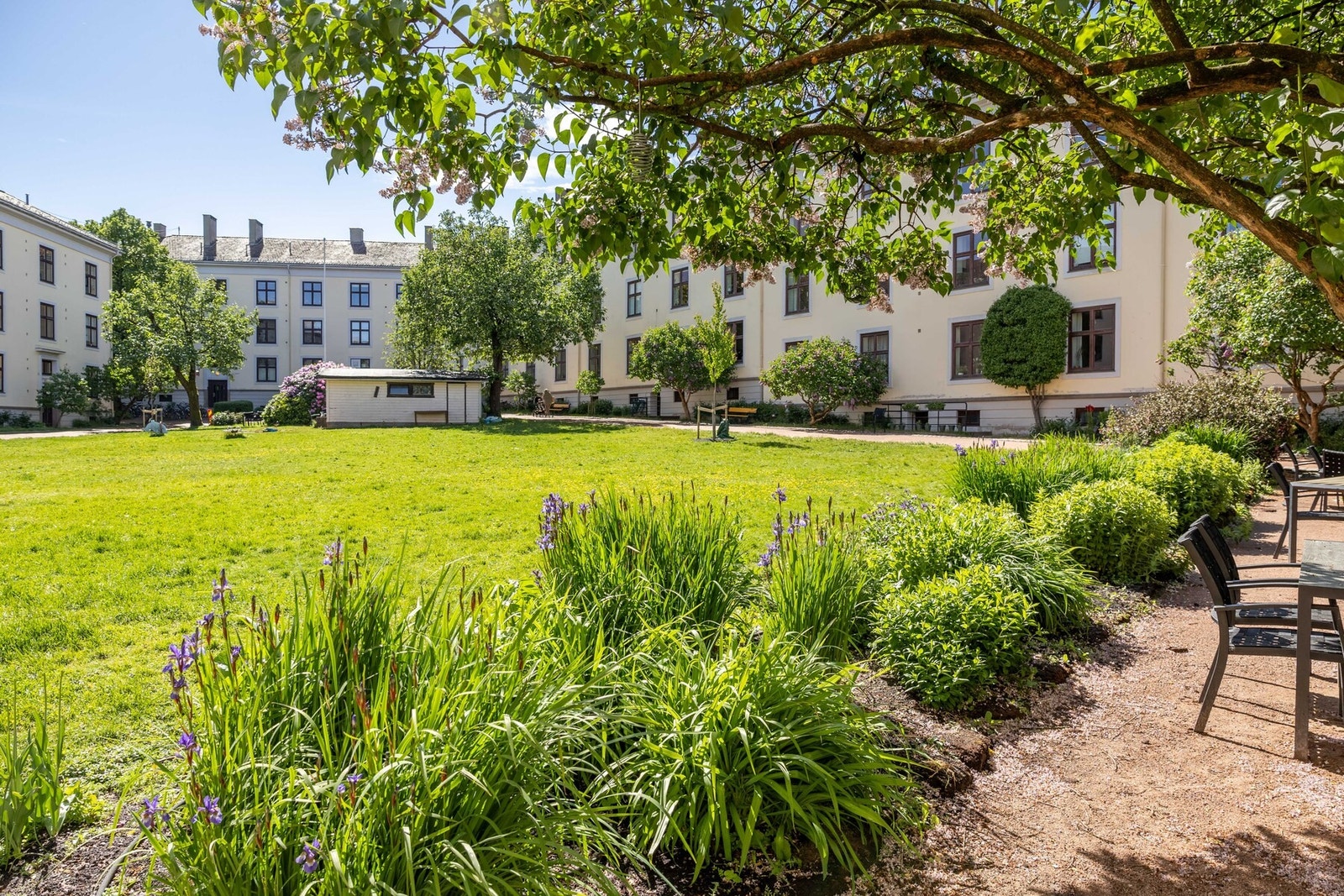 Tidligere prisbelønnet bakgård (tegnet av Snøhetta) øverst på St. Hanshaugen. Galleribilde