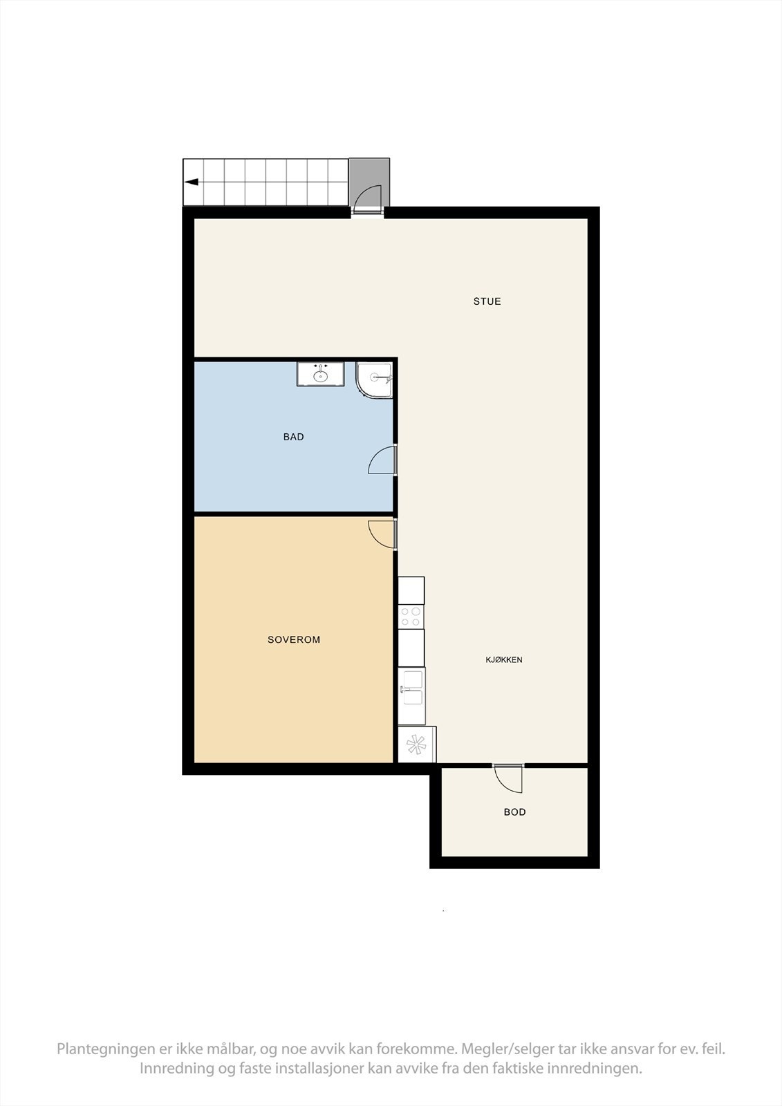 Plantegning for kjeller - ikke godkjent som en separat boenhet, se pkt. "ferdigattest". Galleribilde