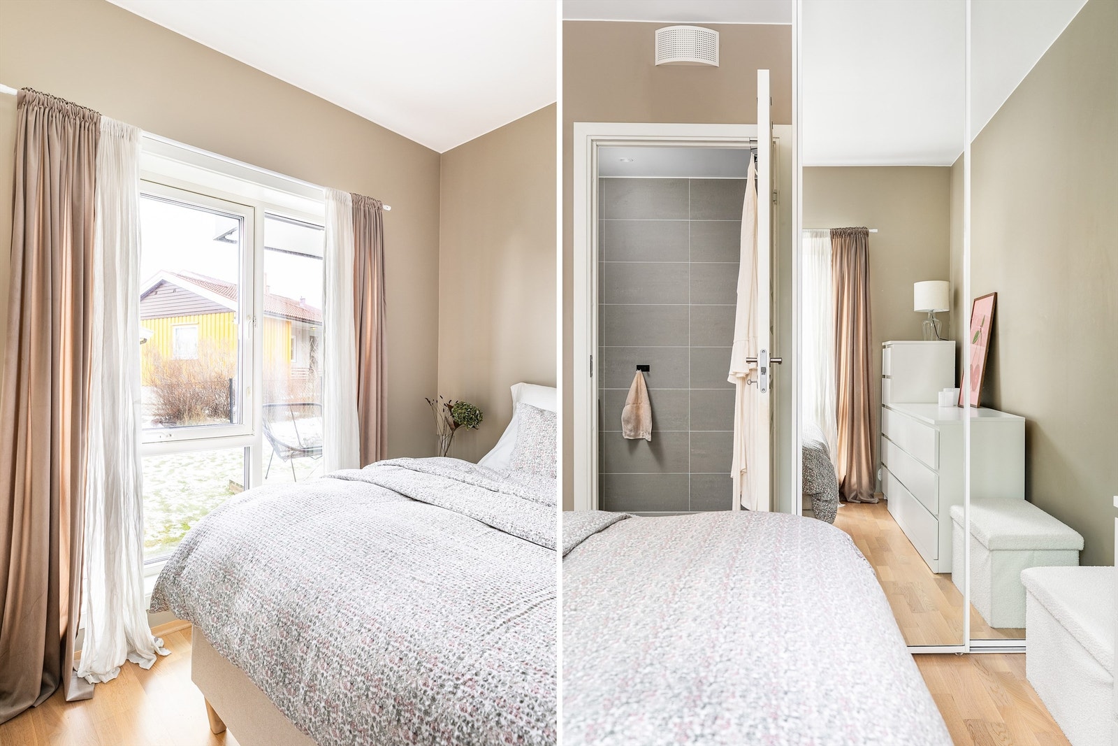 Muligheten til å gå direkte inn til badet oppleves som en aldri så liten luksus i hverdagen. Galleribilde