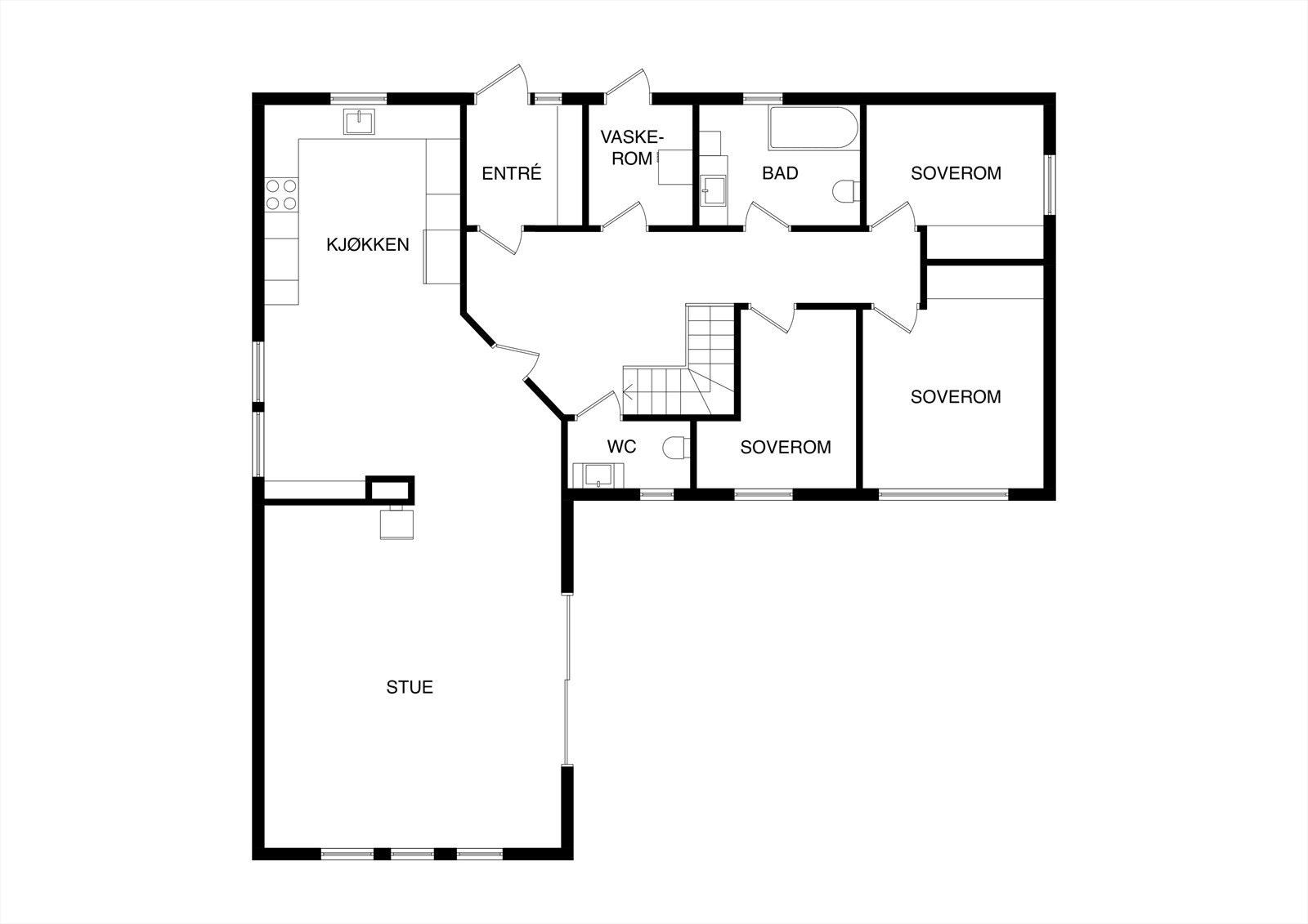 Plantegning 1. etasje Galleribilde