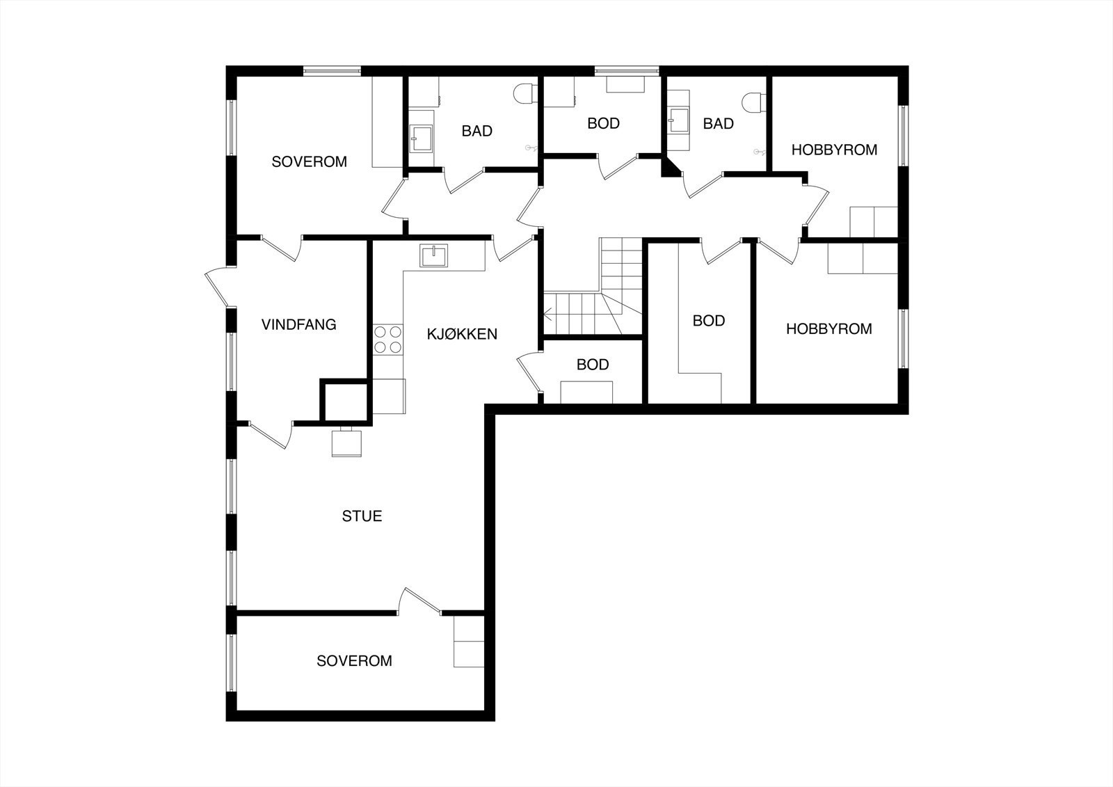 Plantegning underetasje Galleribilde